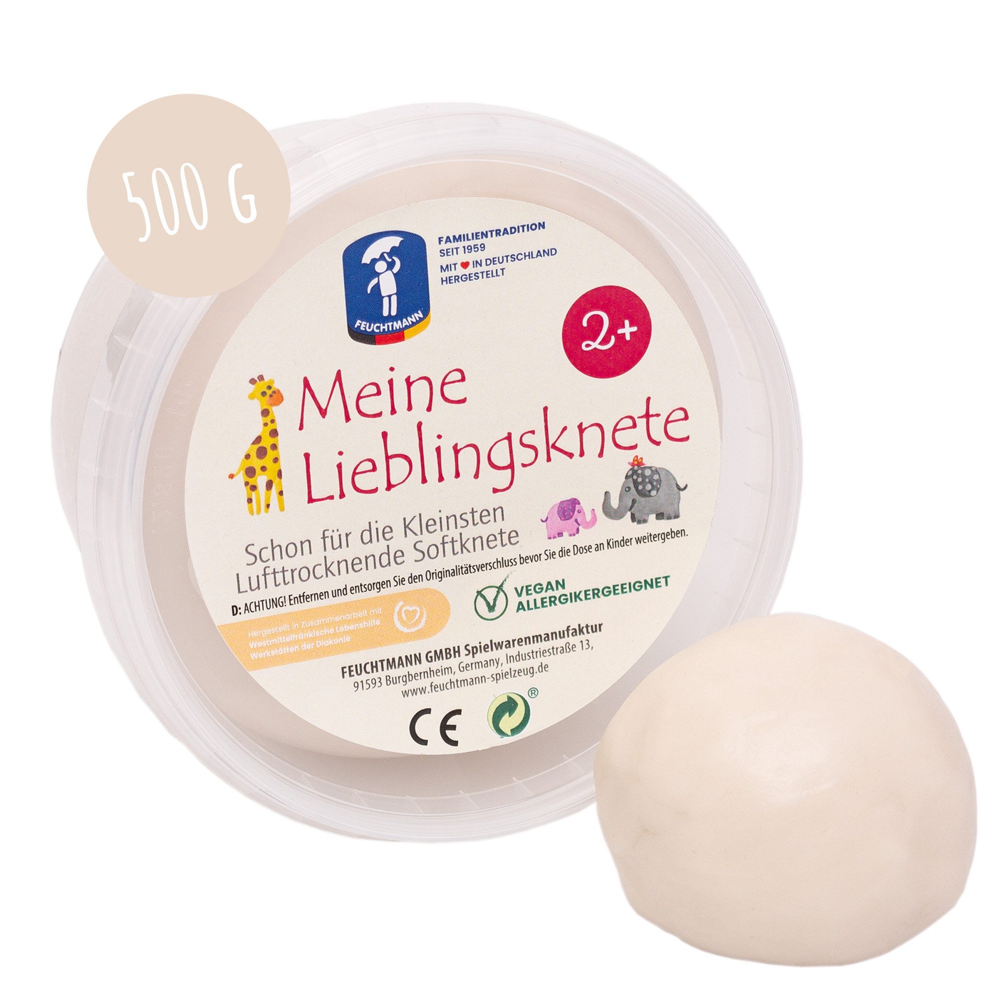 Feuchtmann Play-Doh MEINE LIEBLINGSKNETE Edu Edition Weiß (1-tlg), 500g vegane glutenfreie Kinderknete ab 2 Jahren