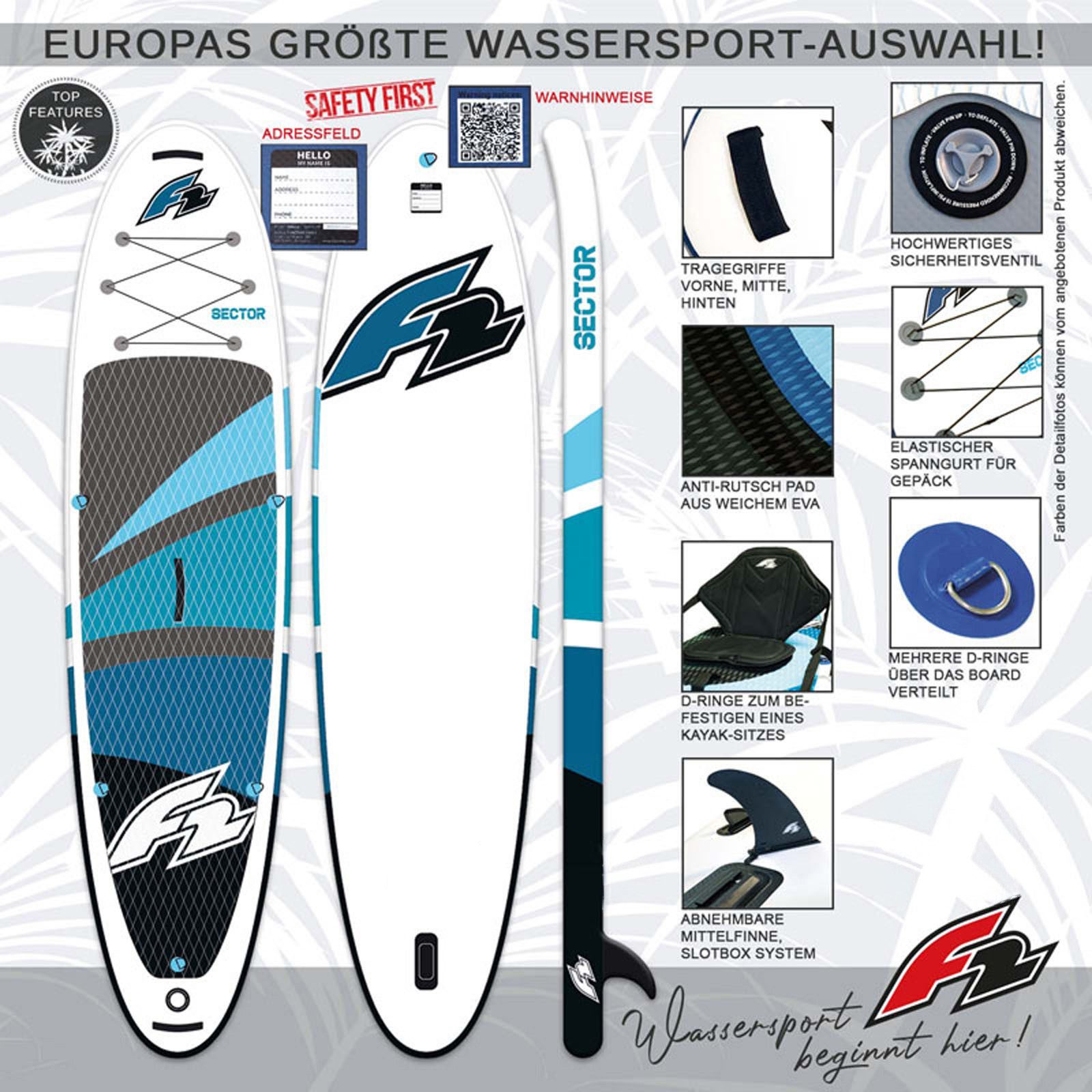 F2 SUP-Board F2 SUP Stand Up Paddle Board Sector 10'5'' Blau, Stand up paddle board