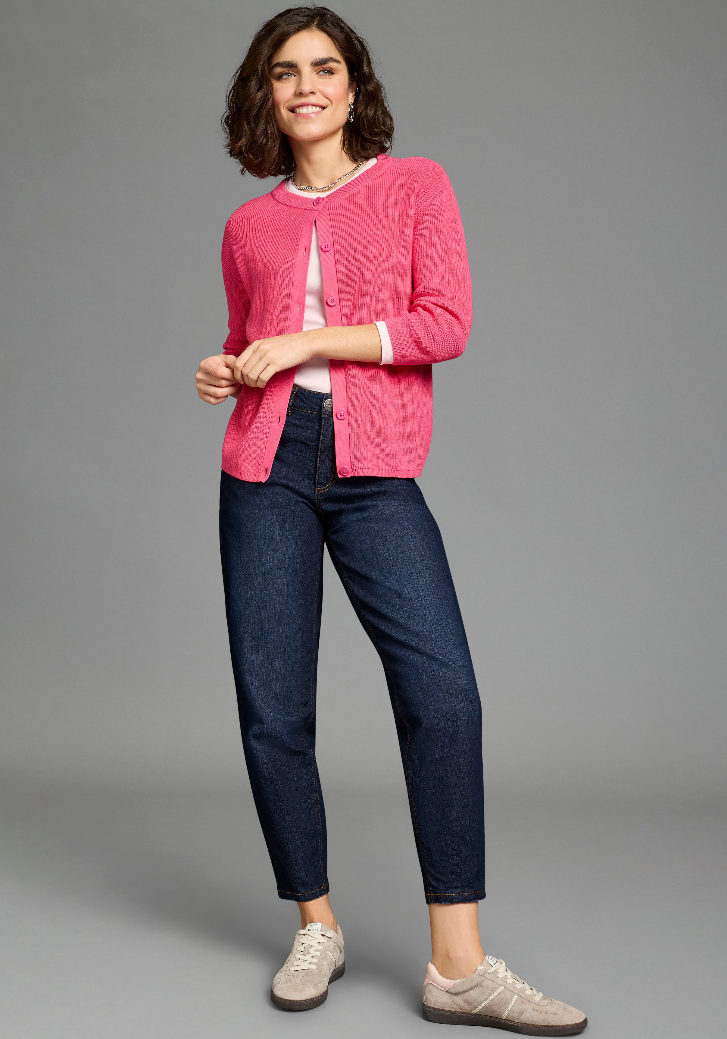Arizona Comfort-fit-Jeans weite Beinform mit schmalem Abschluss, knöchellanger Schnitt – Bild 5 von 5