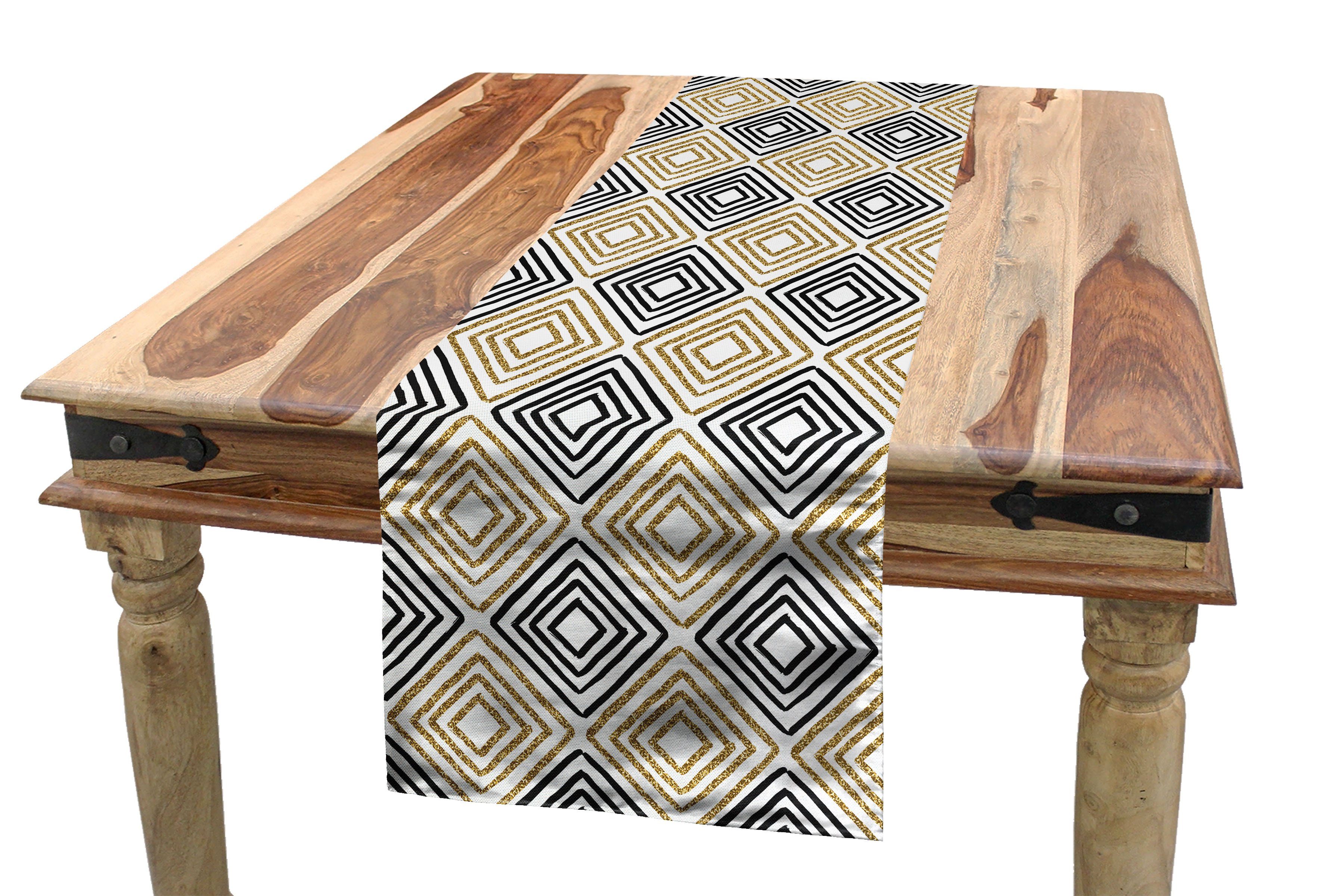 Abakuhaus Tischläufer Esszimmer Küche Rechteckiger Dekorativer Tischläufer, Modern Platz geformte Linien