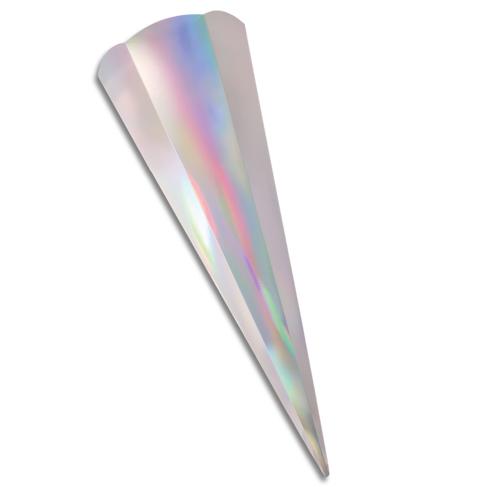 itenga Schultüte Schultüten-Zuschnitt 6-eckig, 68cm Silber irisierend - Schultüten Rohl