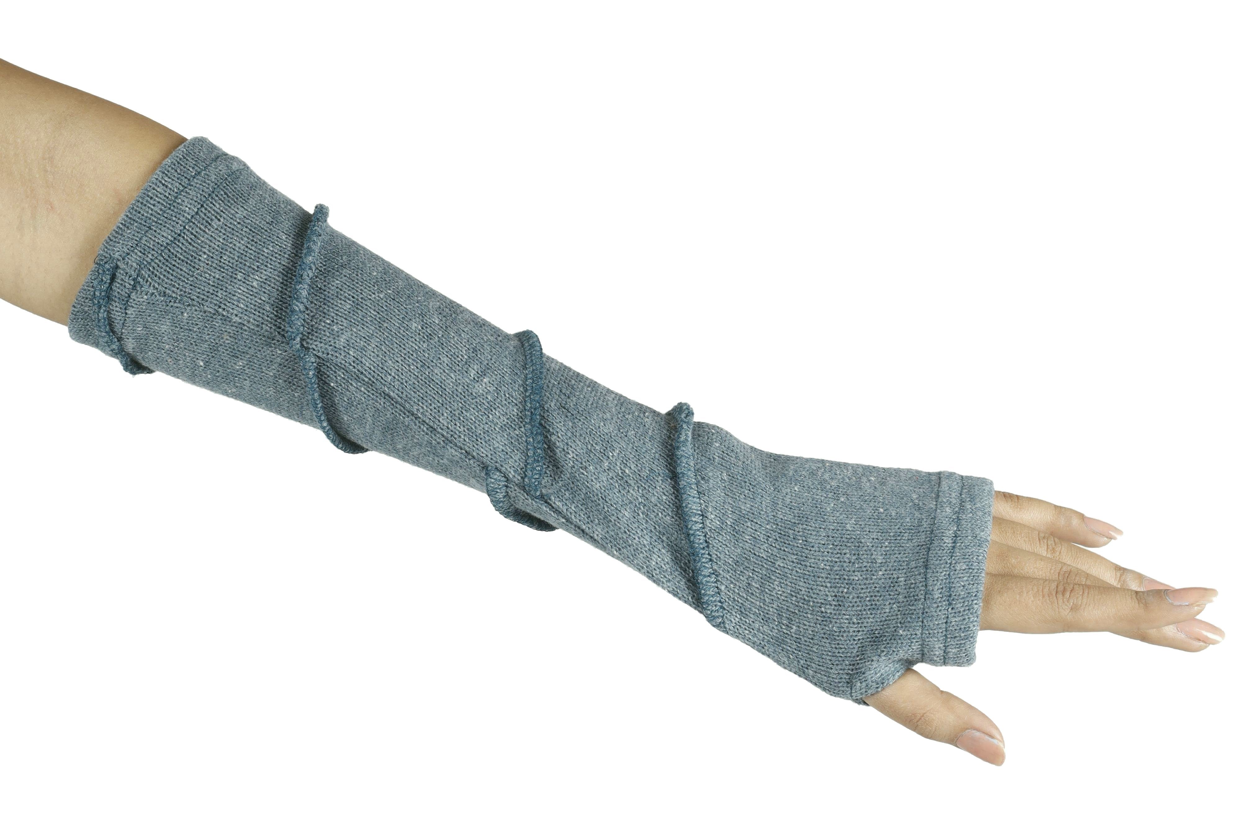 Guru-Shop Strickhandschuhe Baumwoll-Feinstrick Handstulpen, Pulswärmer mit. günstig online kaufen