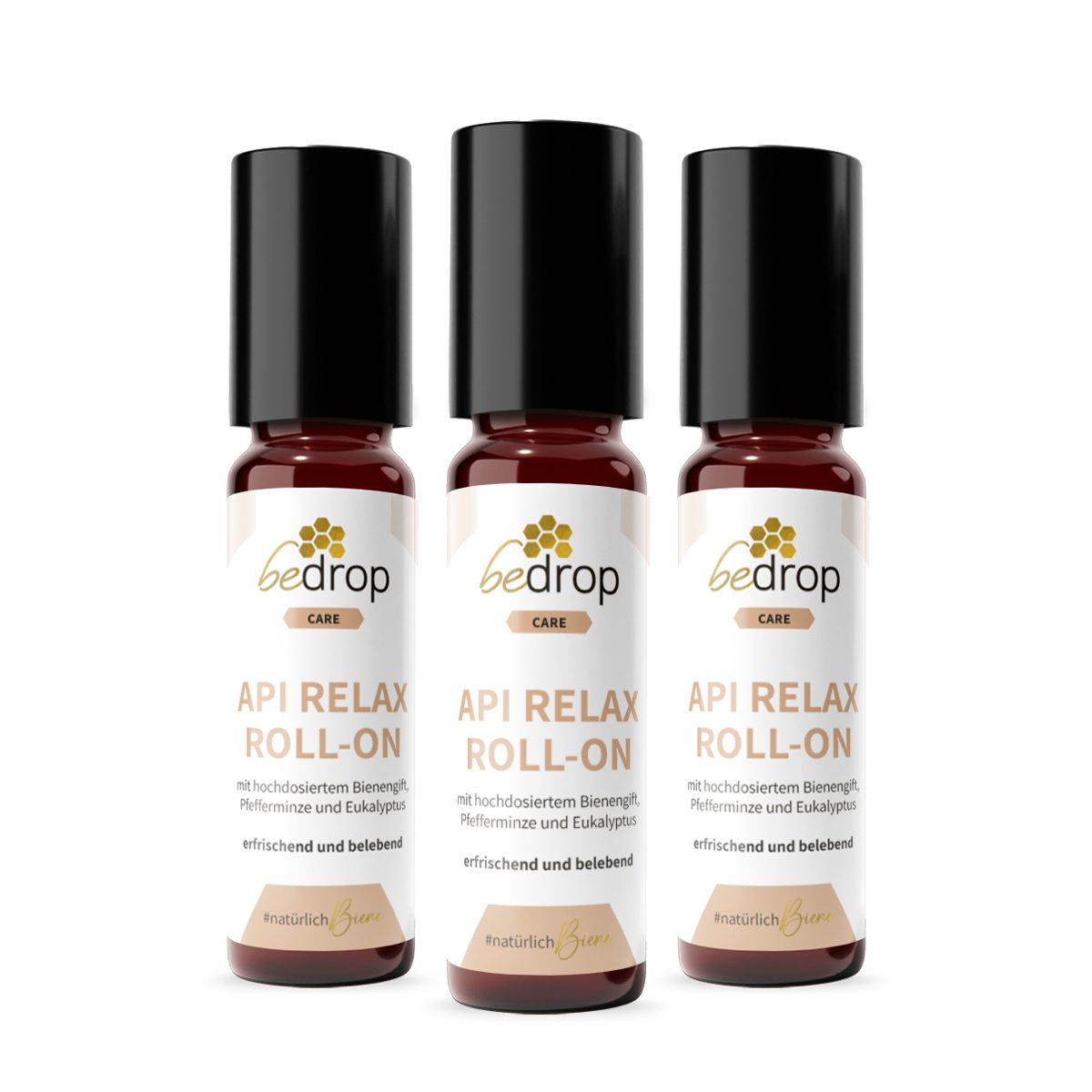 bedrop Körperpflegemittel API RELAX ROLL-ON mit hochdosiertem Bienengift und Eukalyptus - 10ml, erfrischend und belebend - mit kühlender Massagekugel
