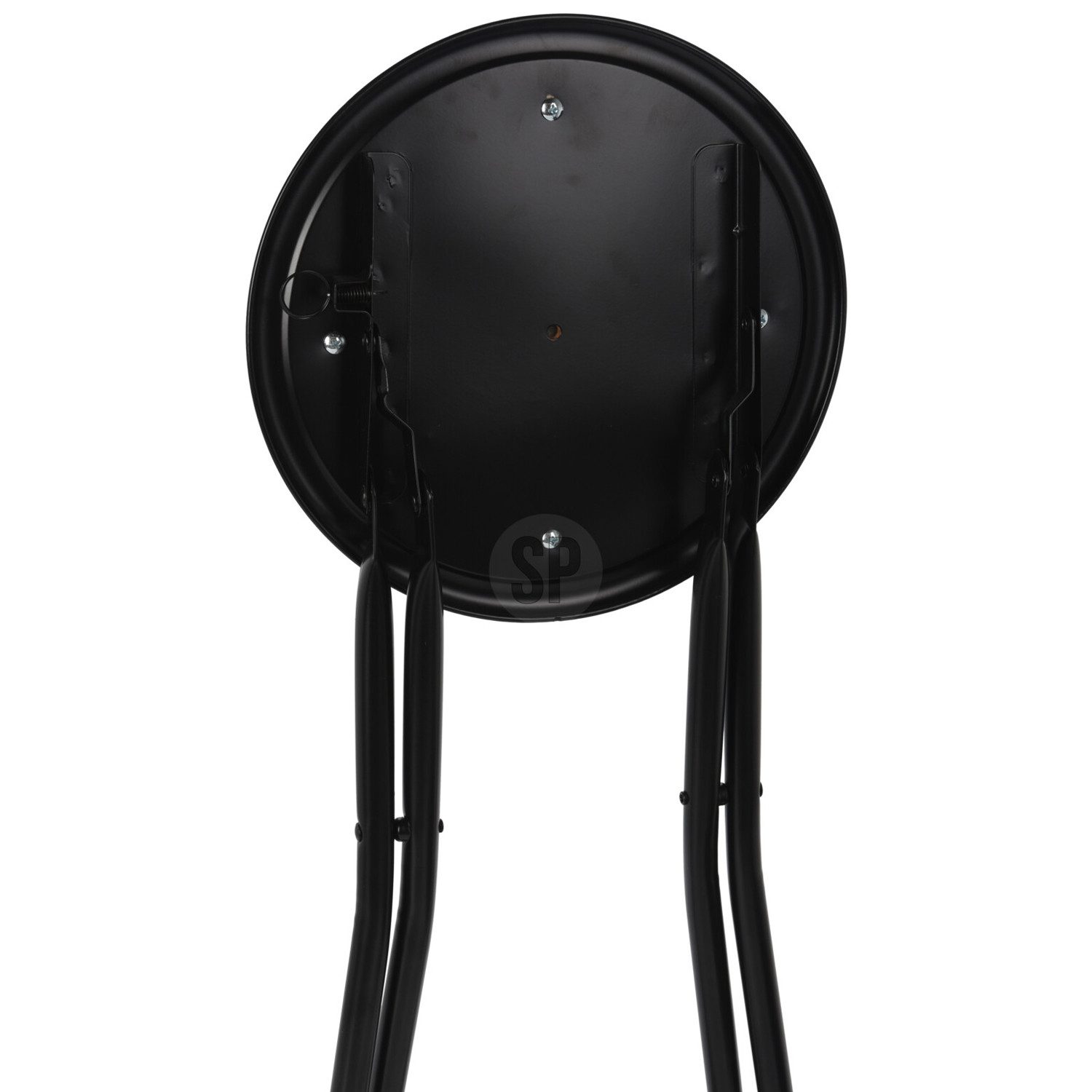 Mojawo Fußhocker Klapphocker Klappstuhl Küchenhocker Hocker Sitzhocker Schwarz Ø30cm