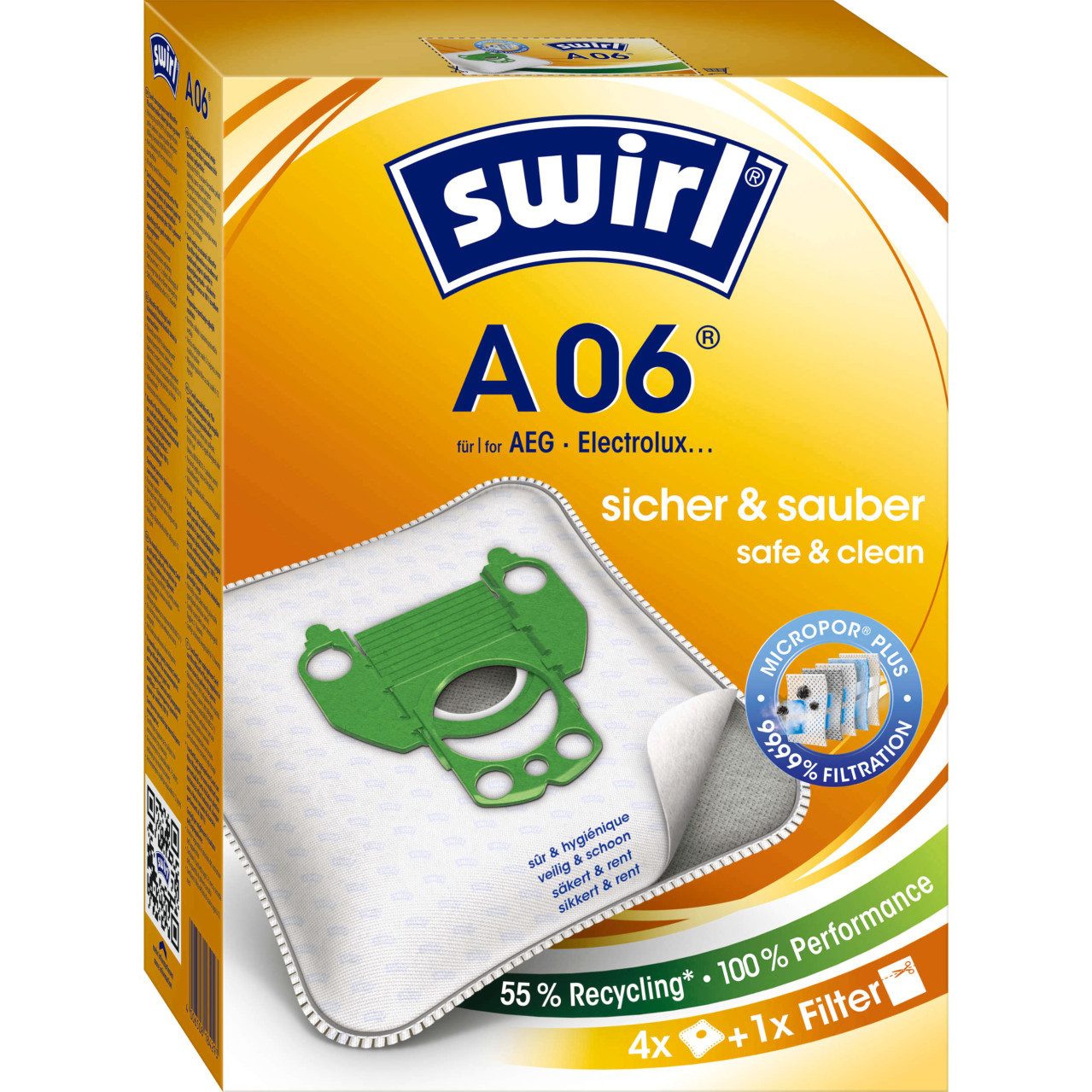 Swirl Staubsaugerbeutel Swirl A 06 EcoPor Staubsaugerbeutel 4 Staubbeutel