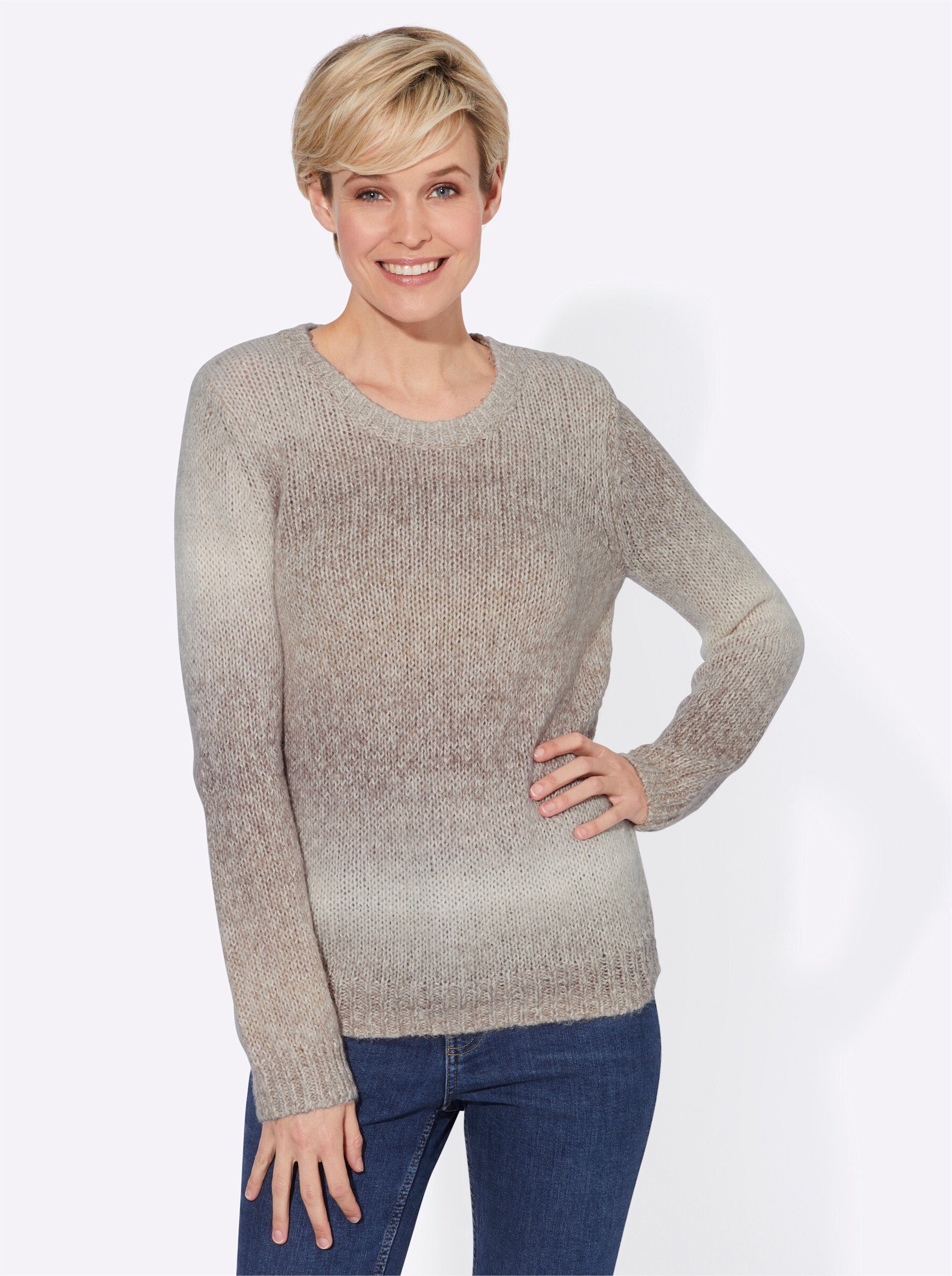 WITT WEIDEN Strickpullover sesam-gestreift