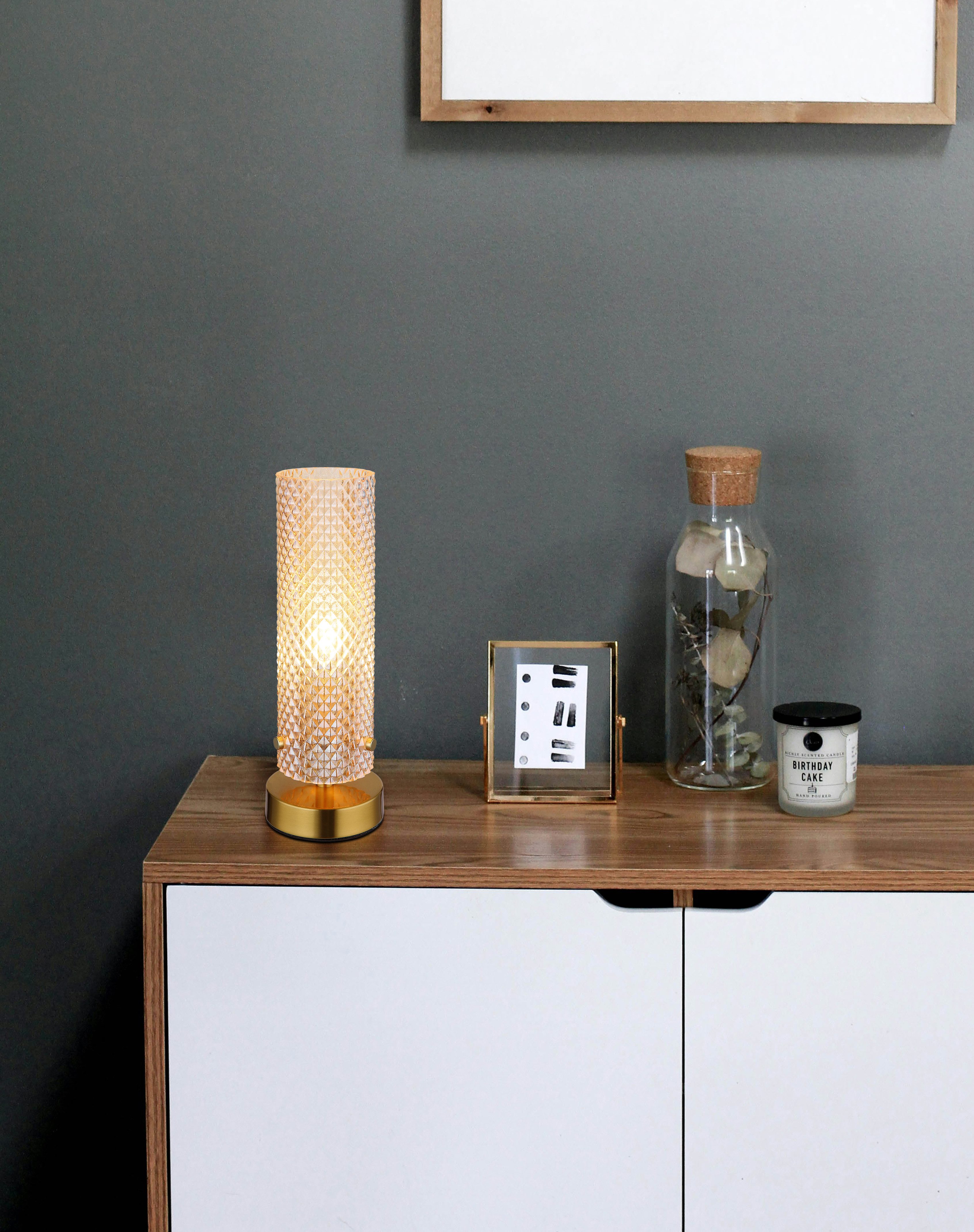 GLOBO LIGHTING Tischleuchte KAROLO, ohne Leuchtmittel, Tischlampe Nachttischlampe Deko-Tischleuchte Schlafzimmer