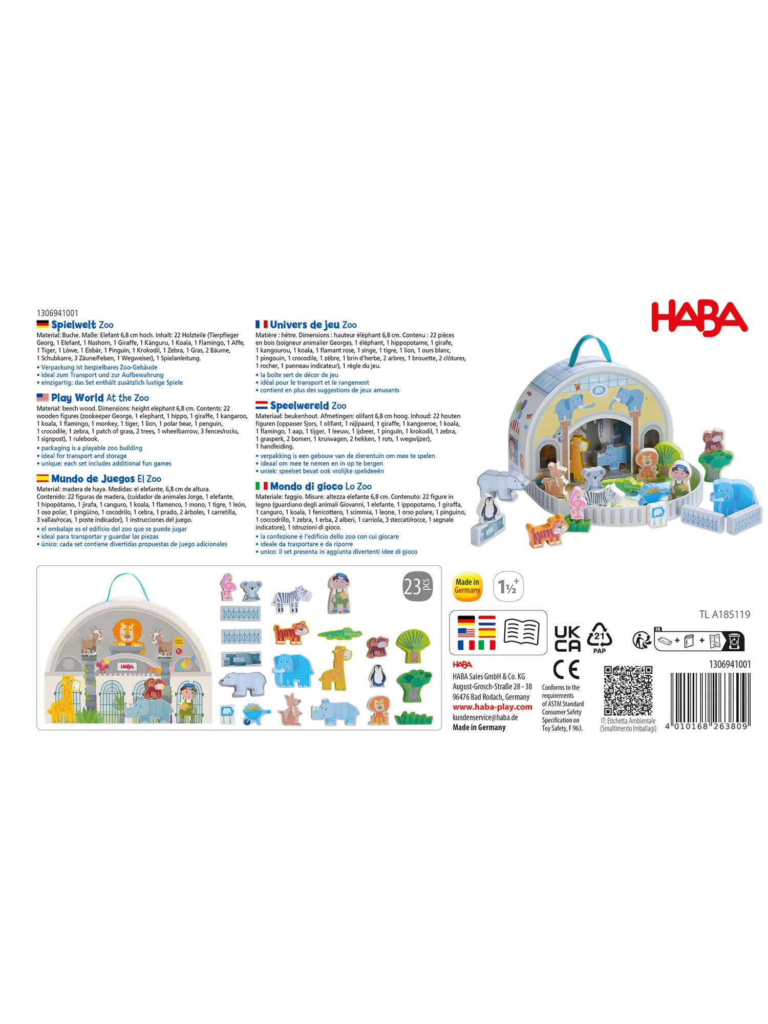 Haba Puppenhaus Spielwelt Zoo, unisex neutral