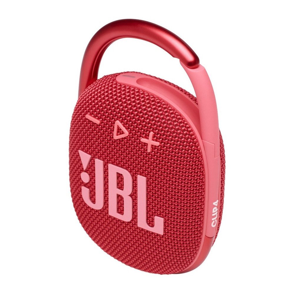 JBL Clip 4 Bluetooth-Lautsprecher, tragbar, rot. Bluetooth-Lautsprecher