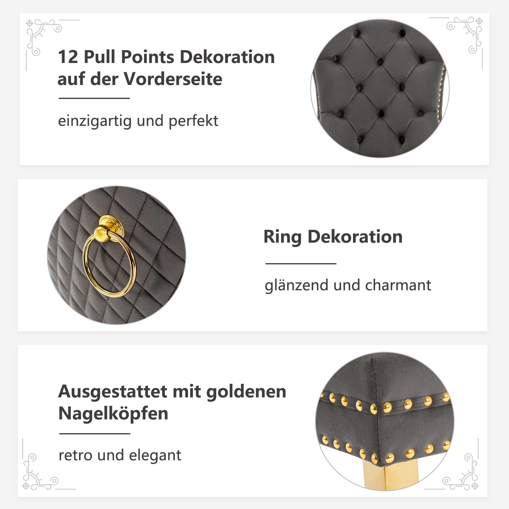 Tongtong Esszimmerstuhl Küchenstuhl, Wohnzimmerstuhl, Stützbeine aus günstig online kaufen