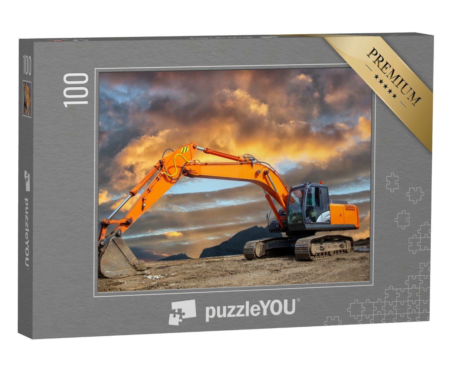 puzzleYOU Puzzle Raupenbagger auf einer Baustelle, 100 Puzzleteile, puzzleYOU-Kollektionen Bagger