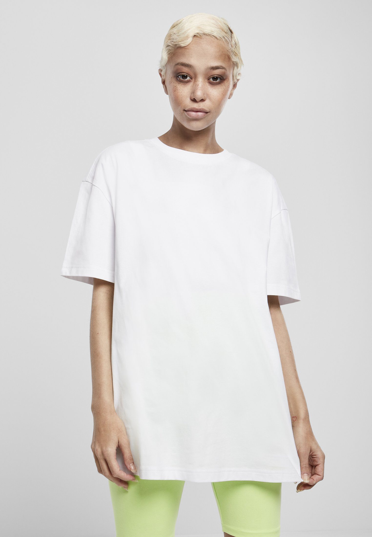 URBAN Tee CLASSICS Oversized Boyfriend white Damen T-Shirt Ladies (1-tlg)