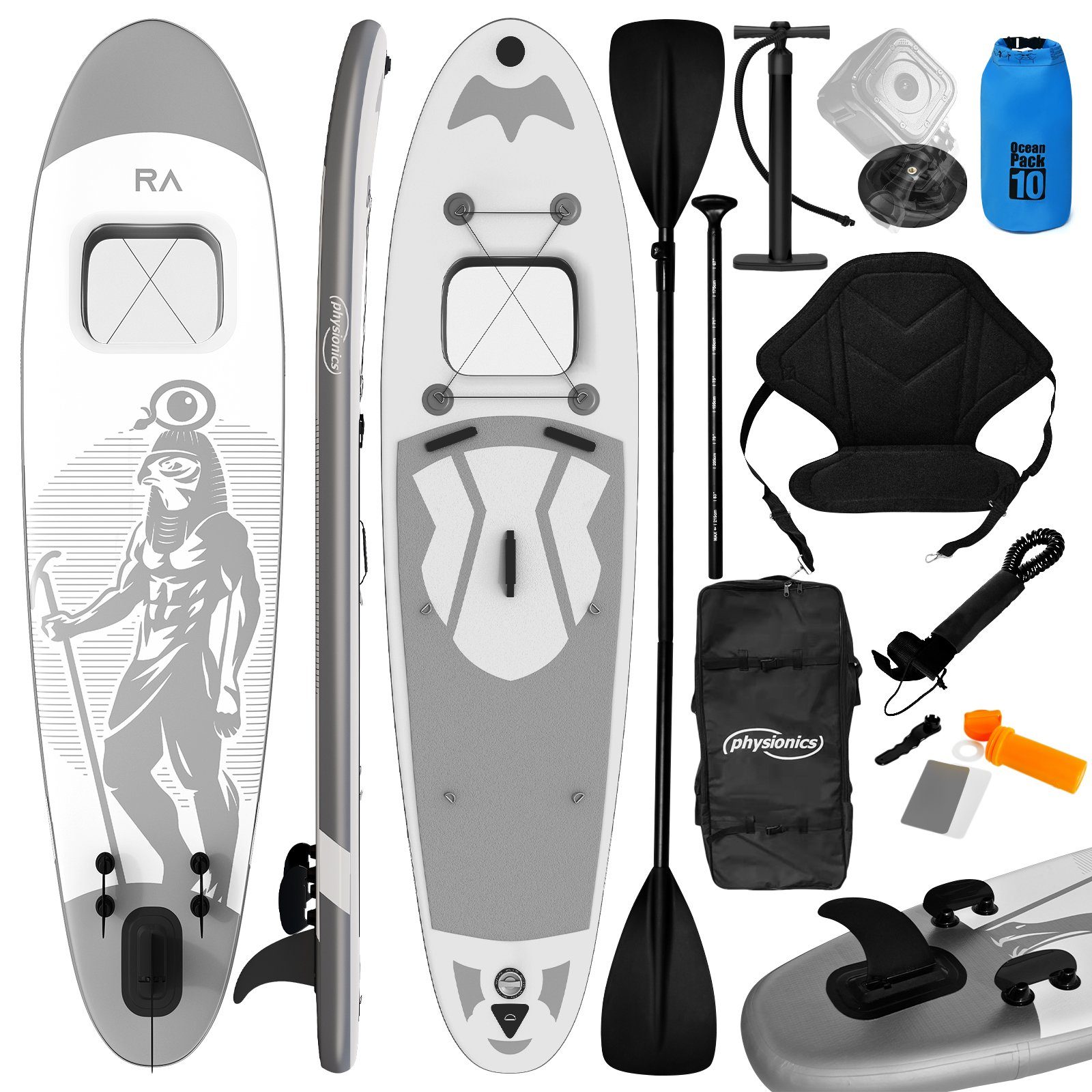 Board SUP-Board Up Aufblasbares 360cm Stand Board Physionics Paddle SUP