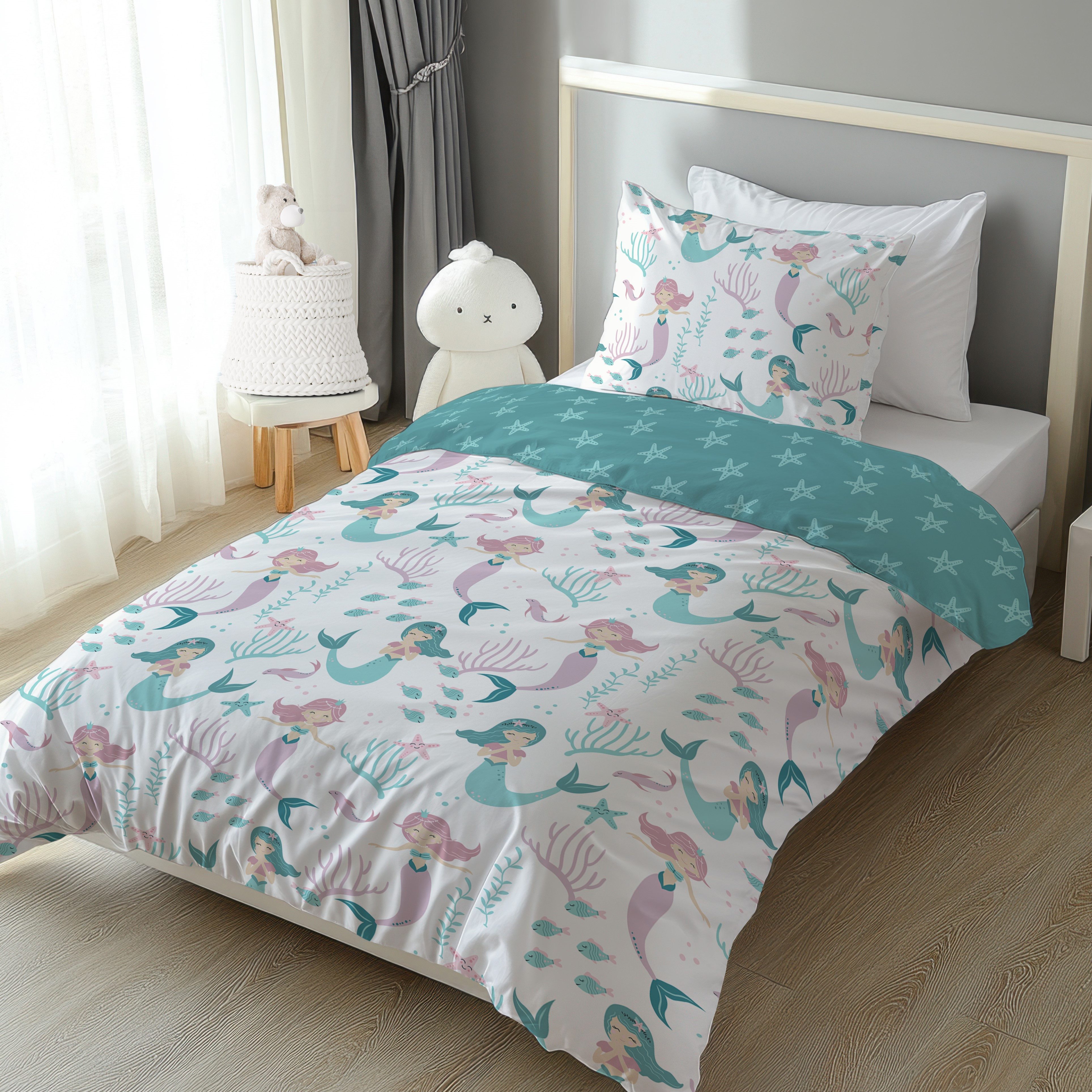 LINKHOFF Kinderbettwäsche Kinder Bettwäsche-Set 135x200cm Meerjungfrau in T günstig online kaufen