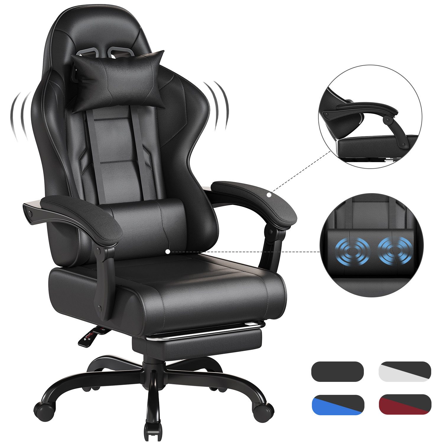 HOMALL Gaming-Stuhl LED Massage Bürostuhl mit günstig online kaufen