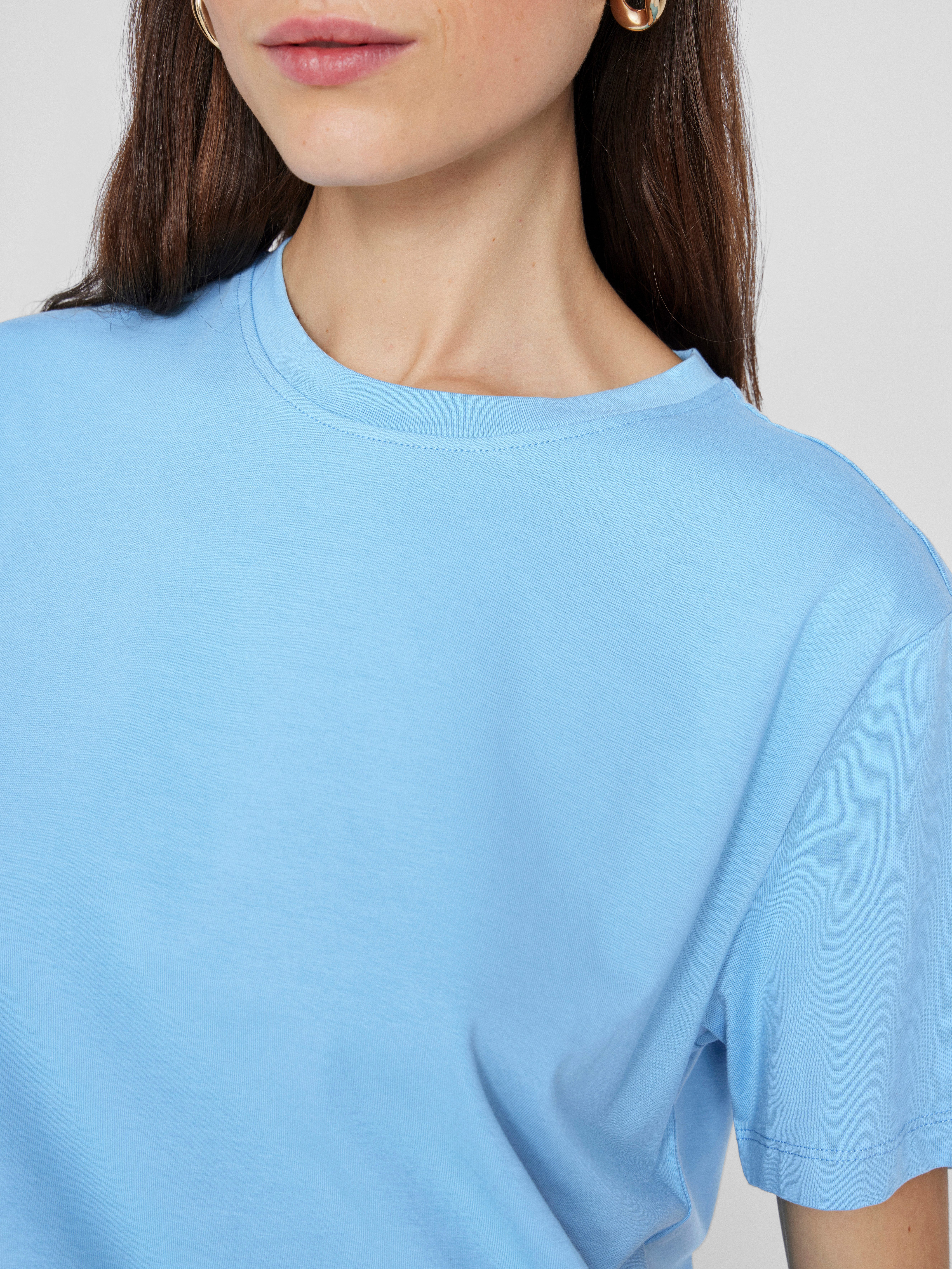 Vila Kurzarmshirt VINORA S/S T-SHIRT - NOOS Baumwollmischung, regular fit