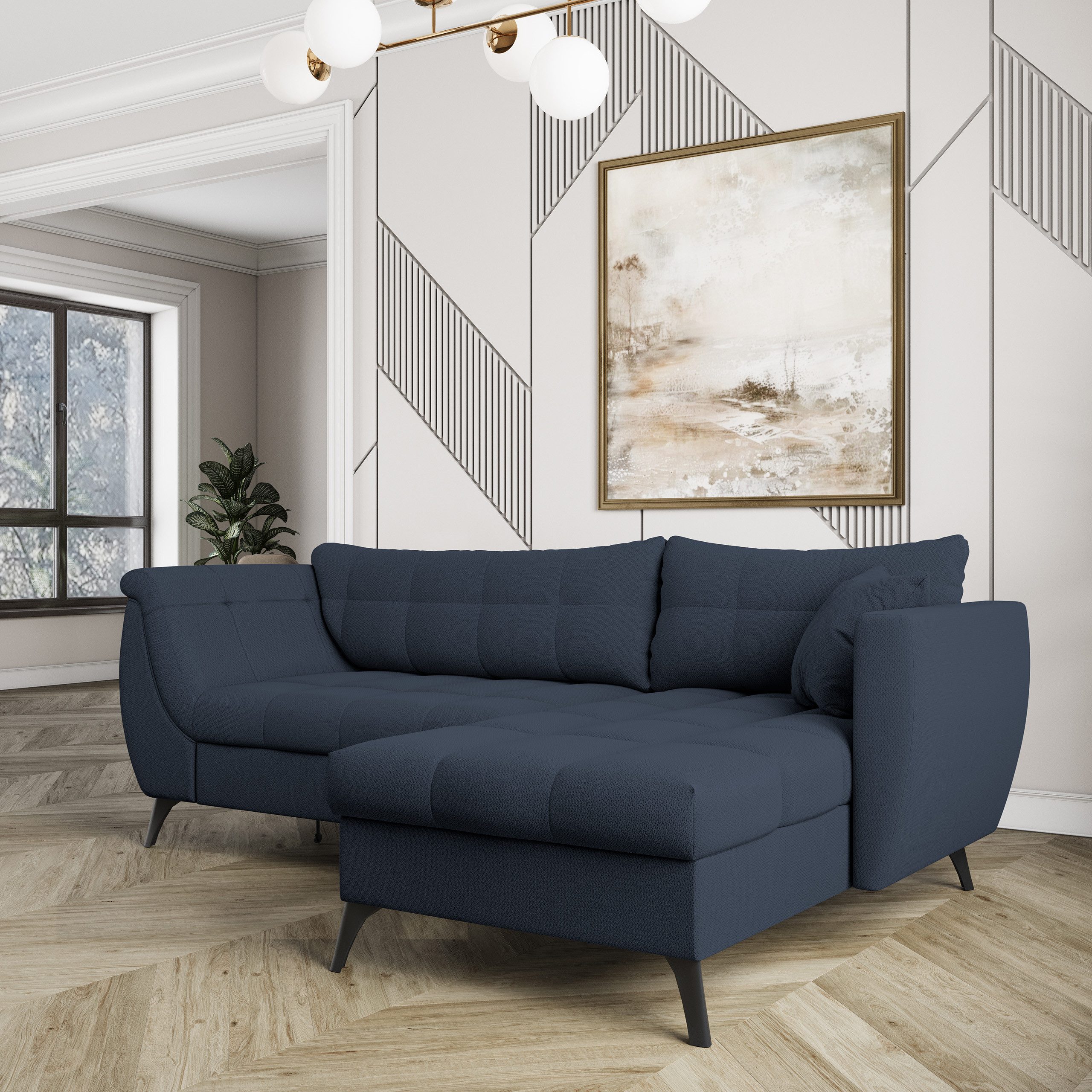 Masseno Ecksofa MOLLIS mit Schlaffunktion L-Form, Sofa mit Bettkasten