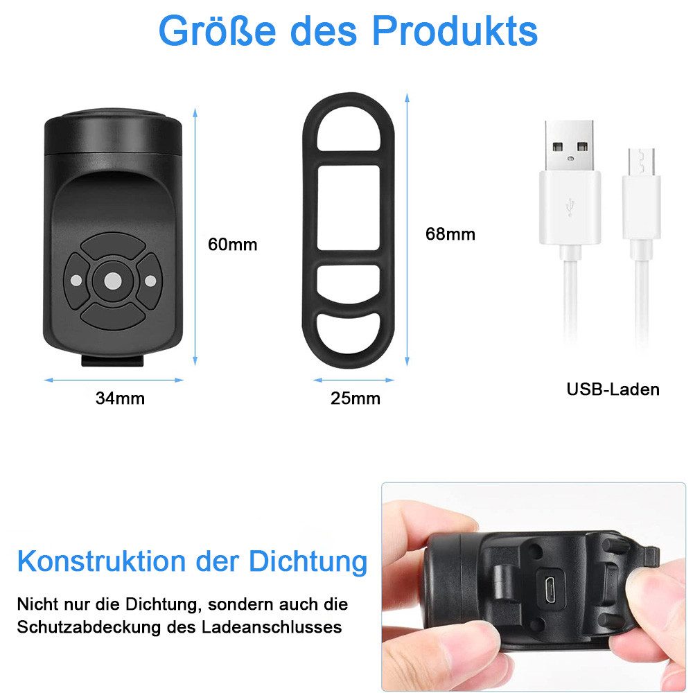 TUWENA Fahrradklingel Elektrische Fahrradklingel, Fahrradhupe mit 120 dB und wasserdichter