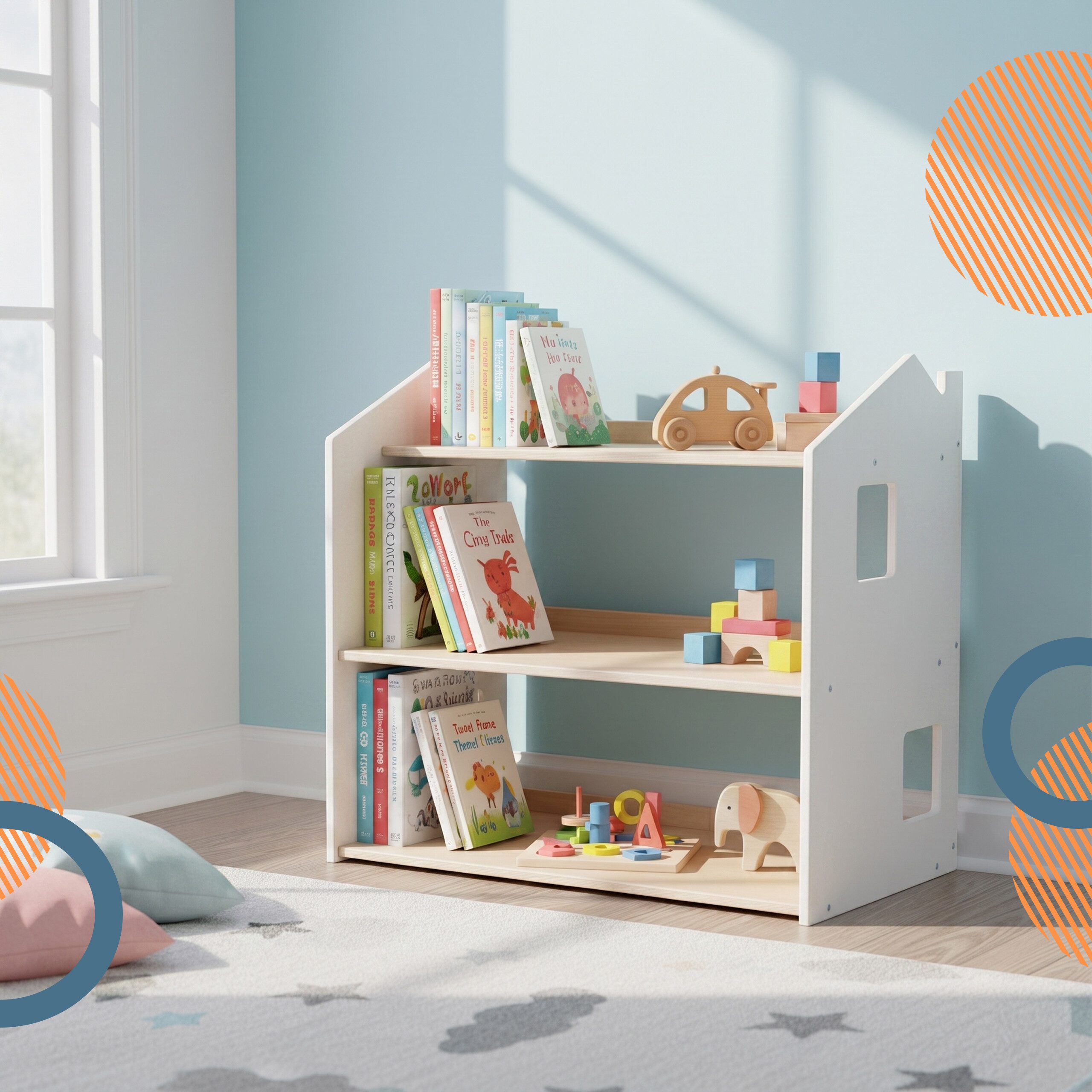 relaxdays Kinderregal Hausform, A