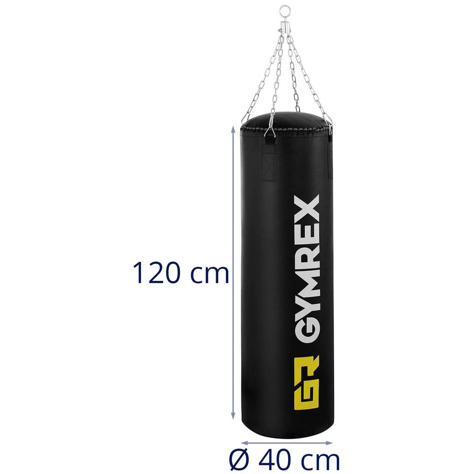 Gymrex Boxsack Ø 40 x 120 cm gefüllt Punching Bag hängend Sandsack Boxen 27,75 kg