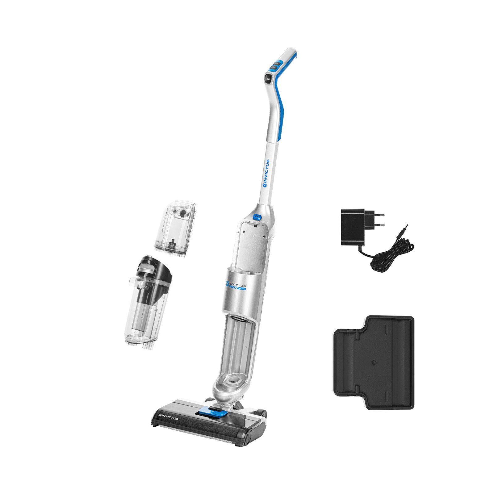Genius Nass-Trocken-Akkusauger INVICTUS WD7 Akku Пылесосы Nasssauger mit Wischfunktion 11tlg., beutellos, selbststehend, Selbstreinigung