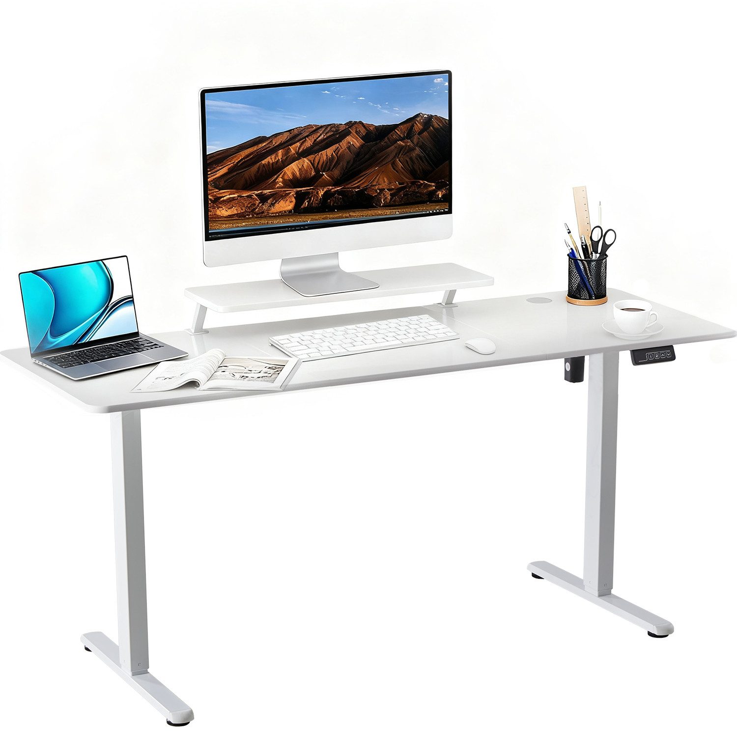 DUMOS Schreibtisch Elektrischer Höhenverstellbar Computertisch, Standing desk,Office Desk (ein Tisch), Breite 120 x 60 cm/140 x 60 cm/160 x 60 cm