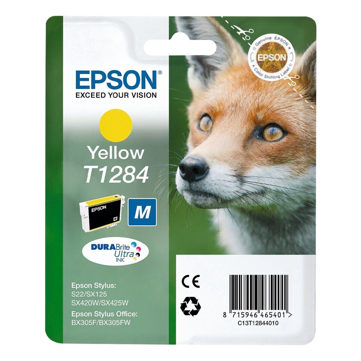 Epson T1284 Tintenpatrone (Original Druckerpatrone, gelb)