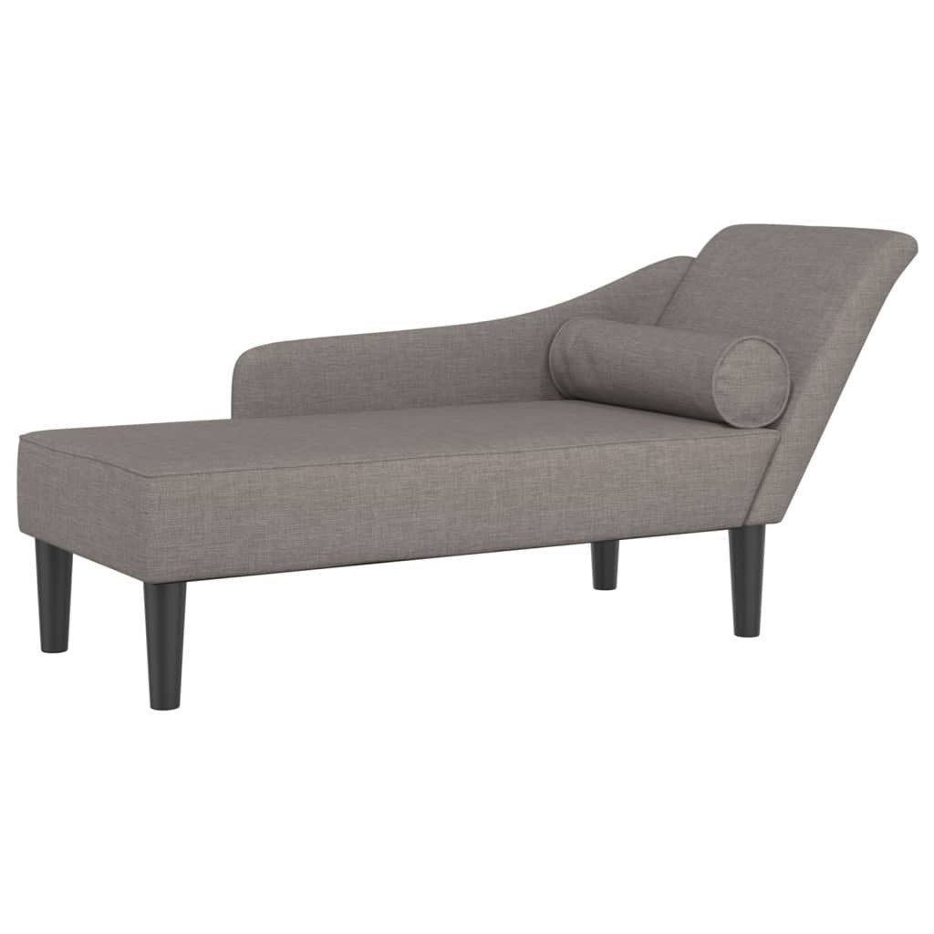 vidaXL Chaiselongue Chaiselongue mit Kissen Taupe günstig online kaufen