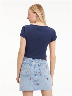 Tommy Jeans T-Shirt TJW BBY CRP ESSENTIAL RIB V SS in Rippoptik