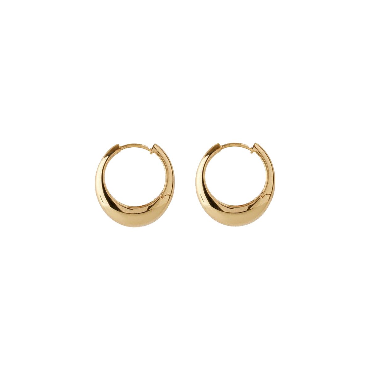 Pernille Corydon Paar Creolen Damen Gold - Globe Ohrringe oval 2 cm, Silber 925, 18 Karat Vergoldet