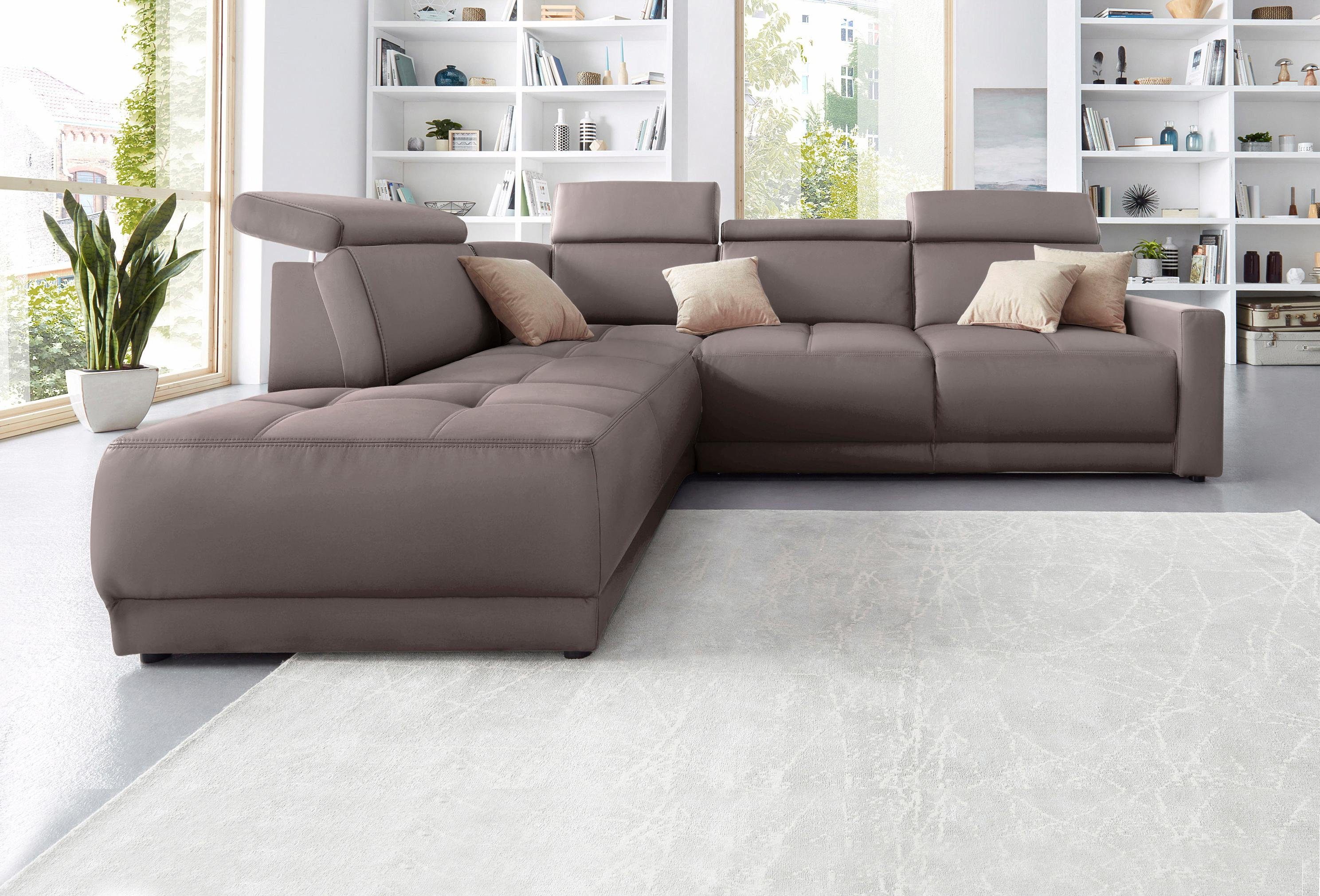 DOMO collection Ecksofa "Ava, moderne Sitzheftung mit toller Doppelnaht, ko günstig online kaufen