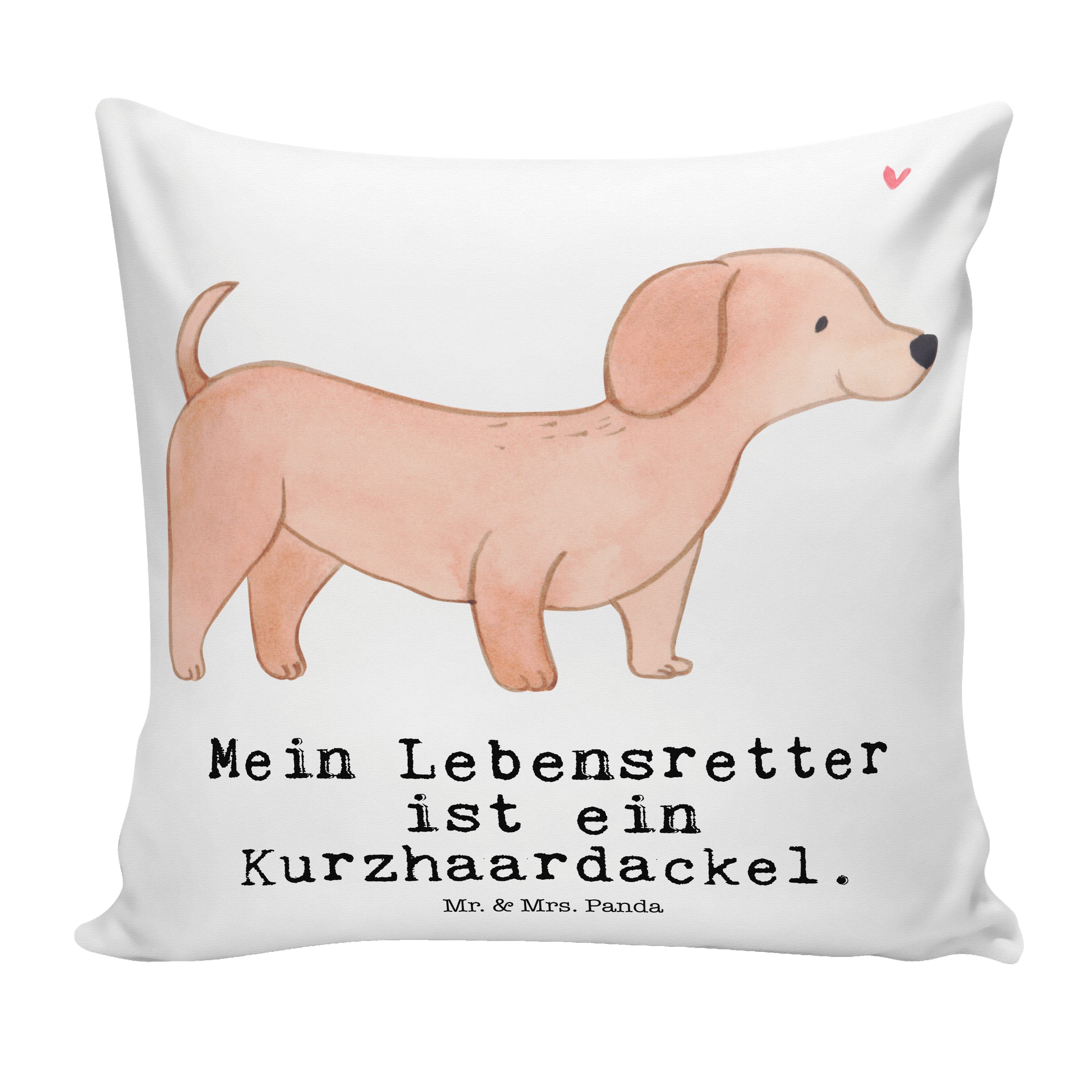 Mr. & Mrs. Panda Dekokissen Dackel Kurzhaardackel Lebensretter - Weiß - Geschenk, Rassehund, Kiss