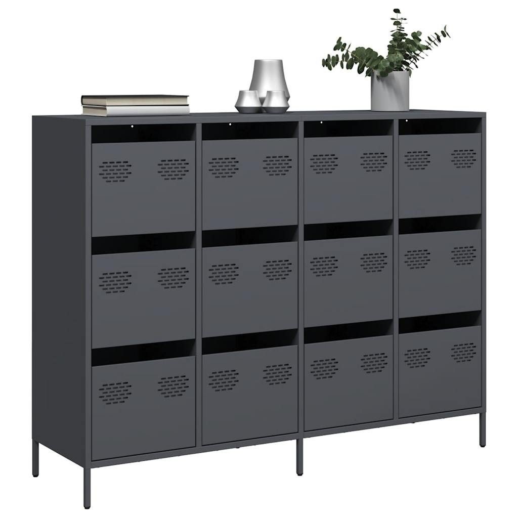 vidaXL Sideboard Sideboard Anthrazit 135x39x103,5 cm Kaltgewalzter Stahl (1 St)
