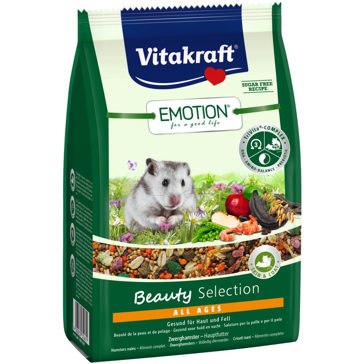 Vitakraft Emotion Beauty All Ages, Zwerghamsterfutter, 300g, Hauptfutter für: Zwerghamster