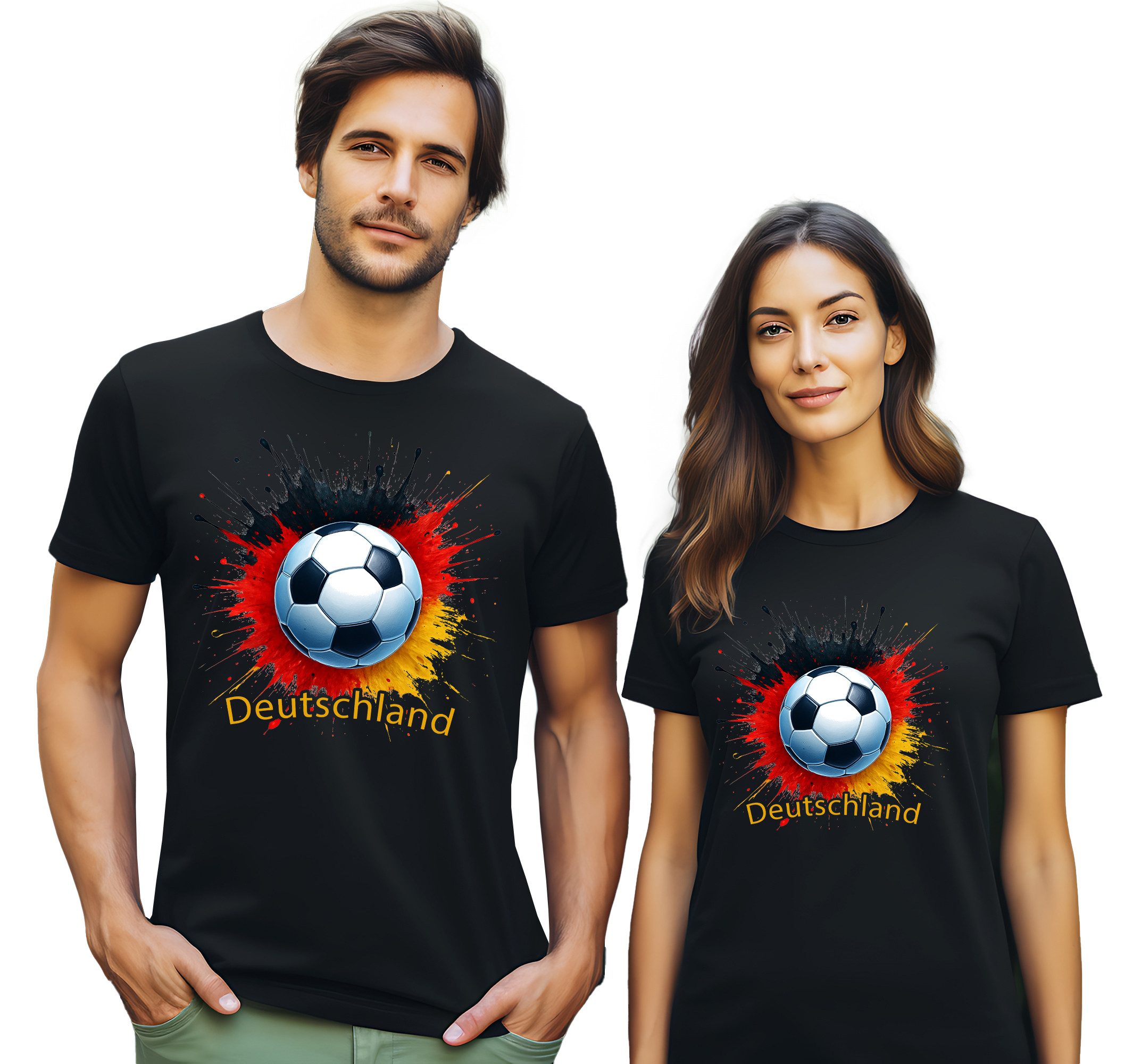 MyDesign24 T-Shirt Fussball Shirt - WM T-Shirt schwarz Herren und Damen Fussball kurzarm Deutschland Fan-Shirt i674