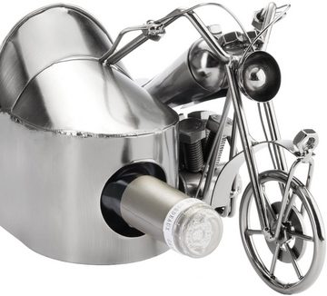 BRUBAKER Weinflaschenhalter Vintage Motorrad mit Beiwagen Flaschenhalter, (inklusive Grußkarte), Metall Skulptur, Wein Geschenk