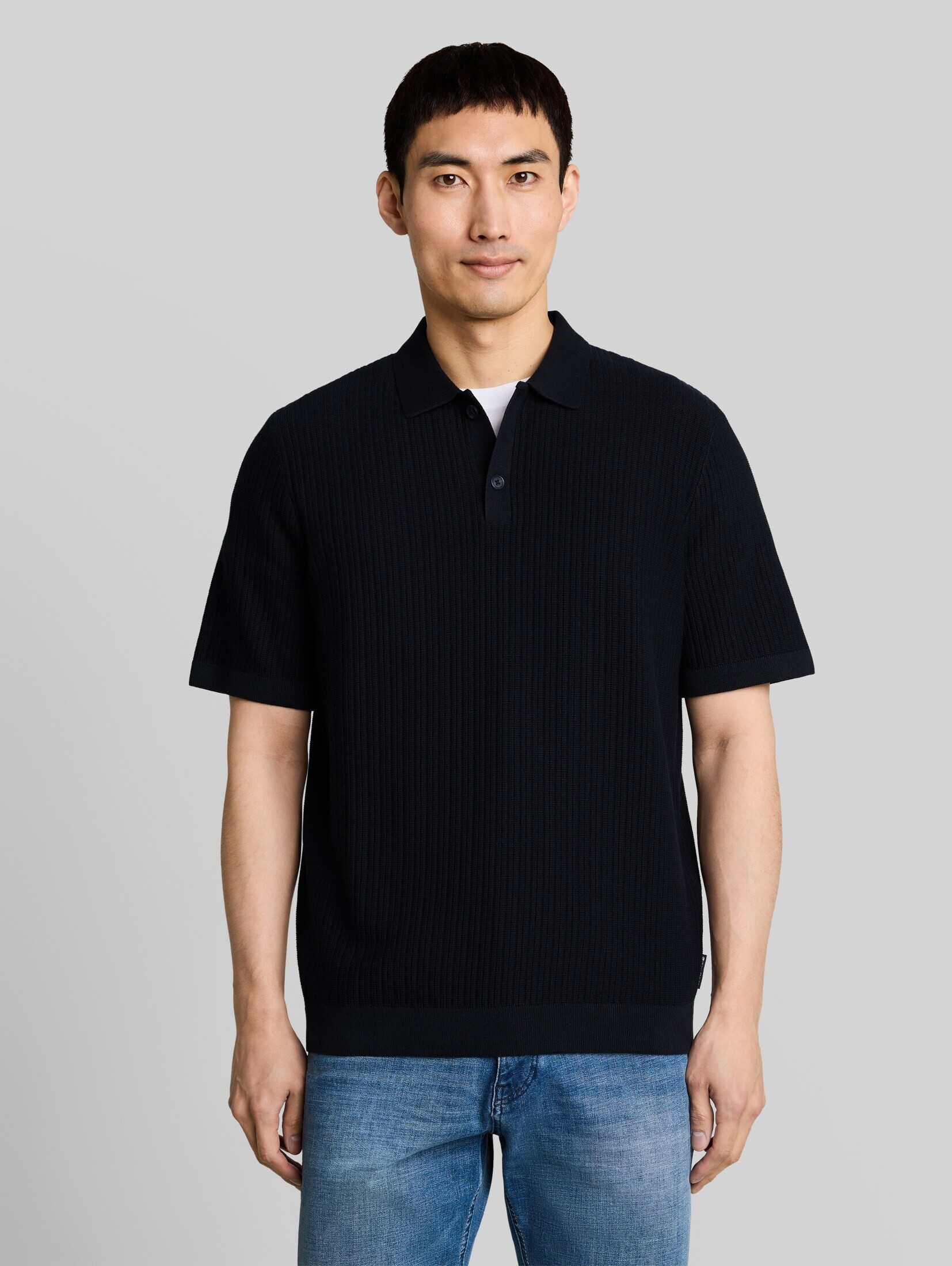 TOM TAILOR T-Shirt Pullover & Strickjacken (im Einserpack) Strick-Poloshirt aus Baumwolle