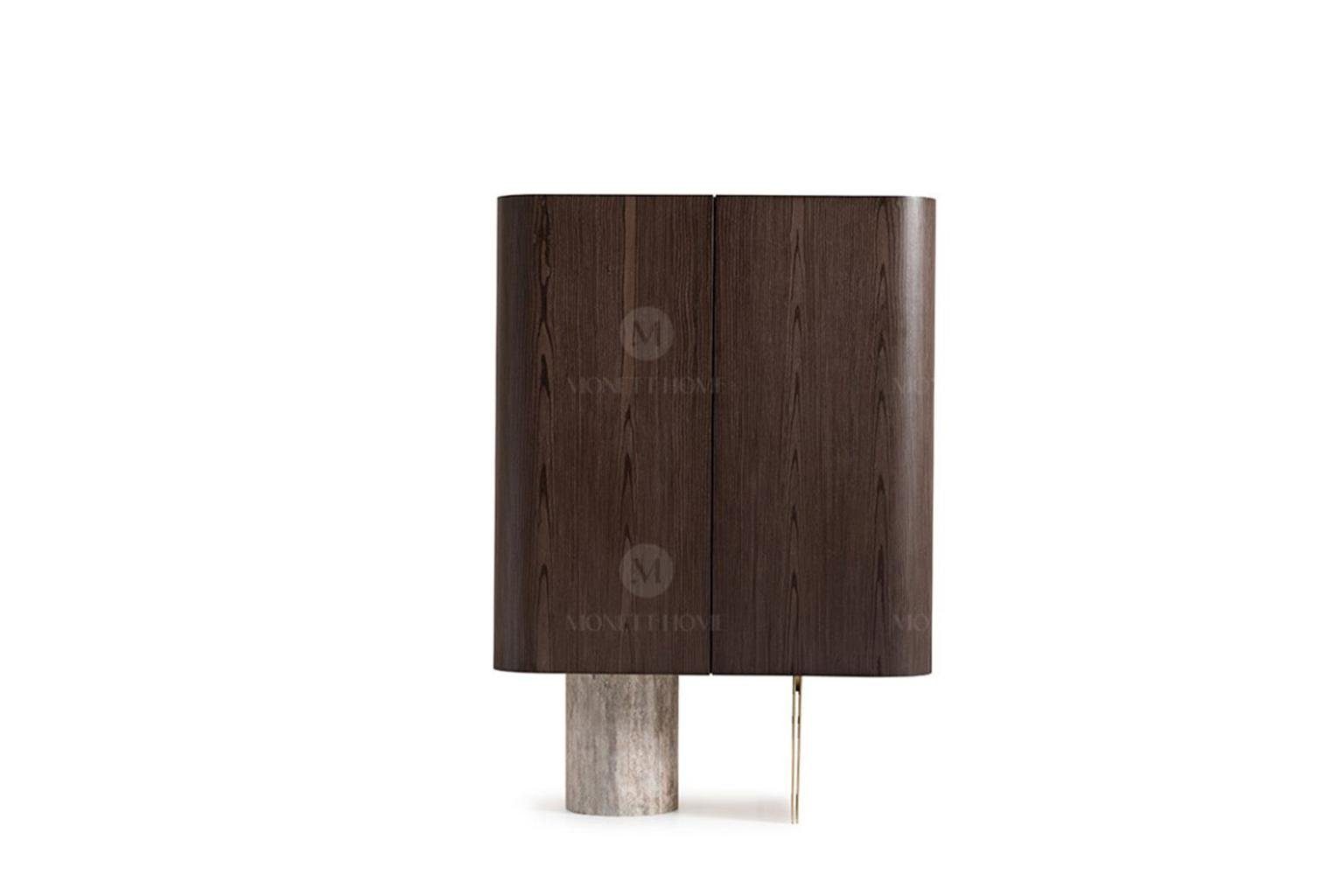 4tlg + + Sessel in (4-St., Beistelltische Holz Braun JVmoebel Sesssel Beistelltische Luxus Barschrank), Made Set Bar, Wohnzimmer Wohnzimmer-Set Europa 2x