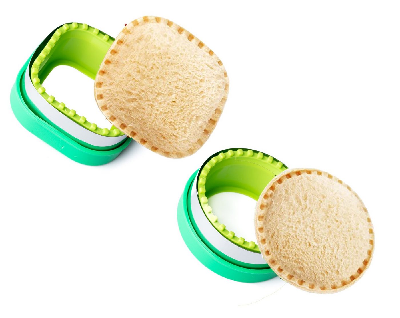 LEKKABOX Ausstechform 2er Set Brot Ausstecher mit Versiegelung für gefüllte Sandwiches, Hervorragend zum Ausstechen von Brot und Plätzchen