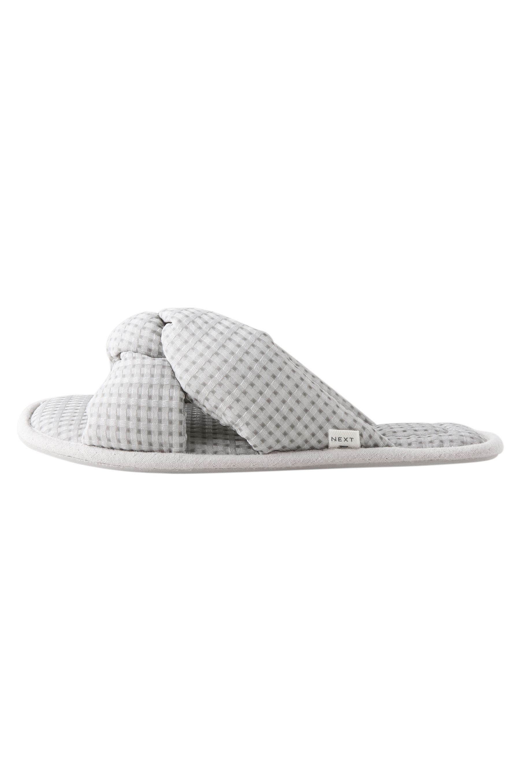Slider-Hausschuhe mit gestrickter Waffelstruktur Hausschuh