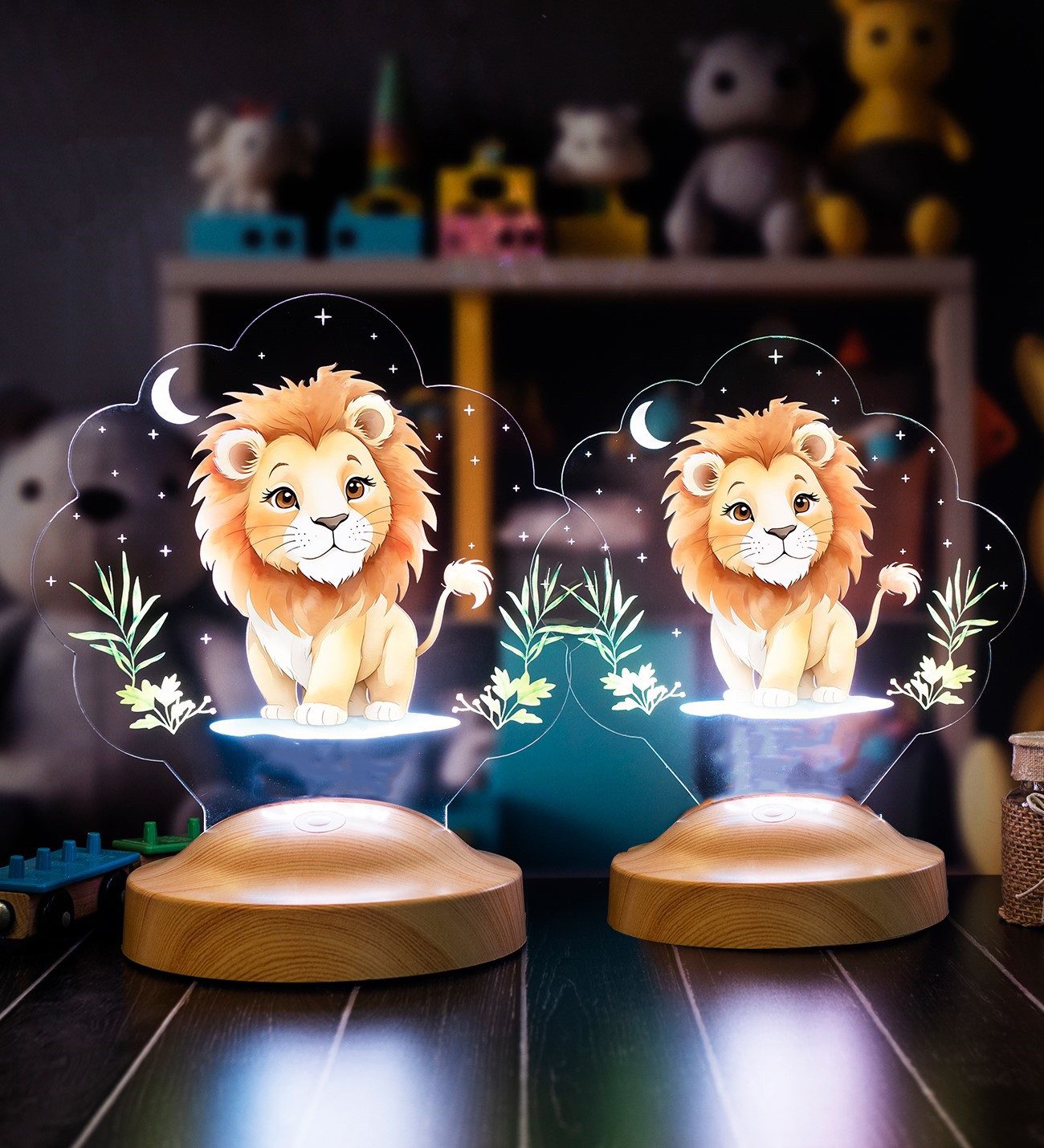 Geschenkelampe LED Nachttischlampe Löwe 3D Nachtlicht Schlafzimmer Nachttischlampe für Kinder Babys, LED fest integriert, Geburtstagsgeschenke für Mädchen, Baby – Bild 5 von 5