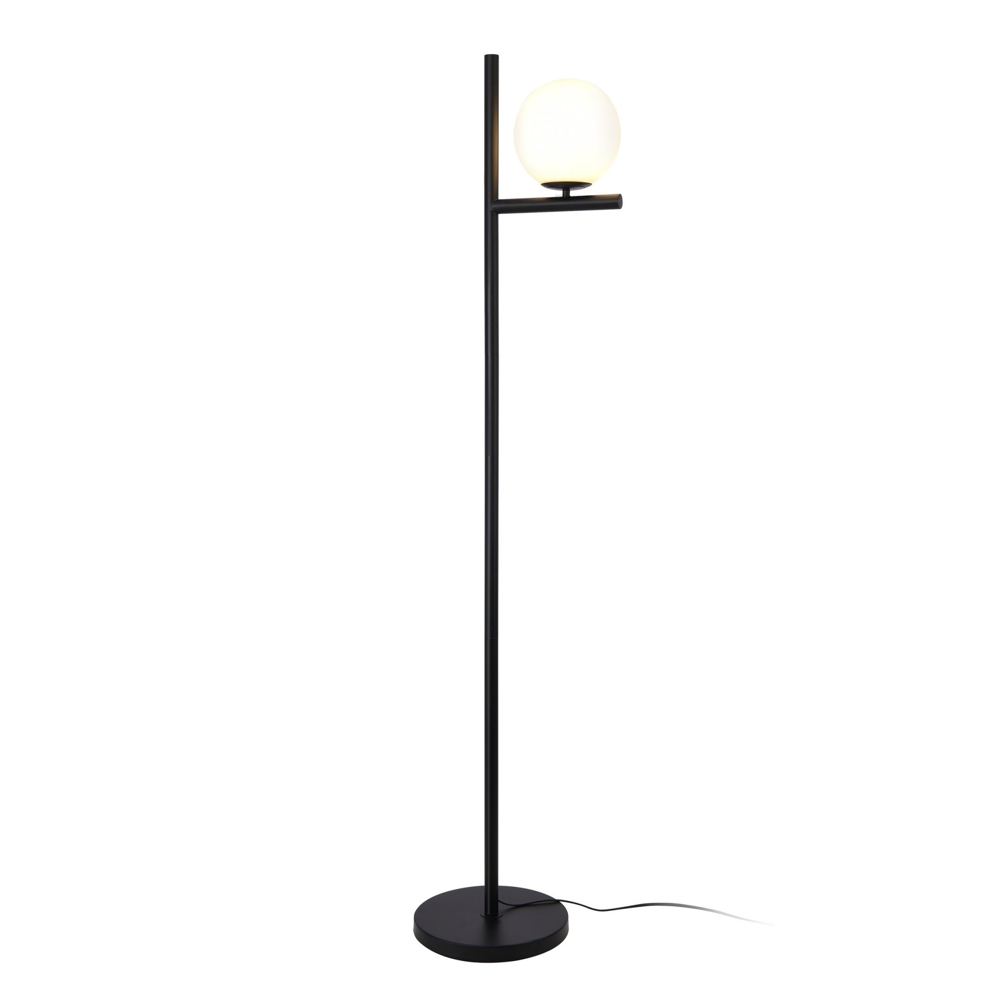 cm Weiß Stehlampe, Leuchtmittel, lux.pro 154 Metall E27 Schwarz x ohne und 1 Glas »Aberdaron«