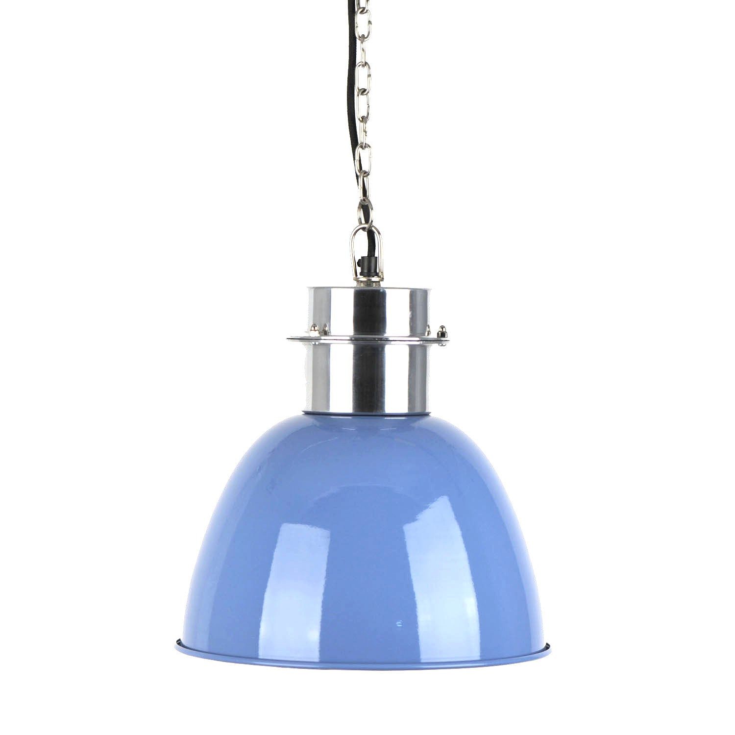 Dirk Davids Leuchten GmbH Lampenschirm Industrie Hängeleuchte 3050480 Metall Ø 30cm Hell Blau innen Weiß