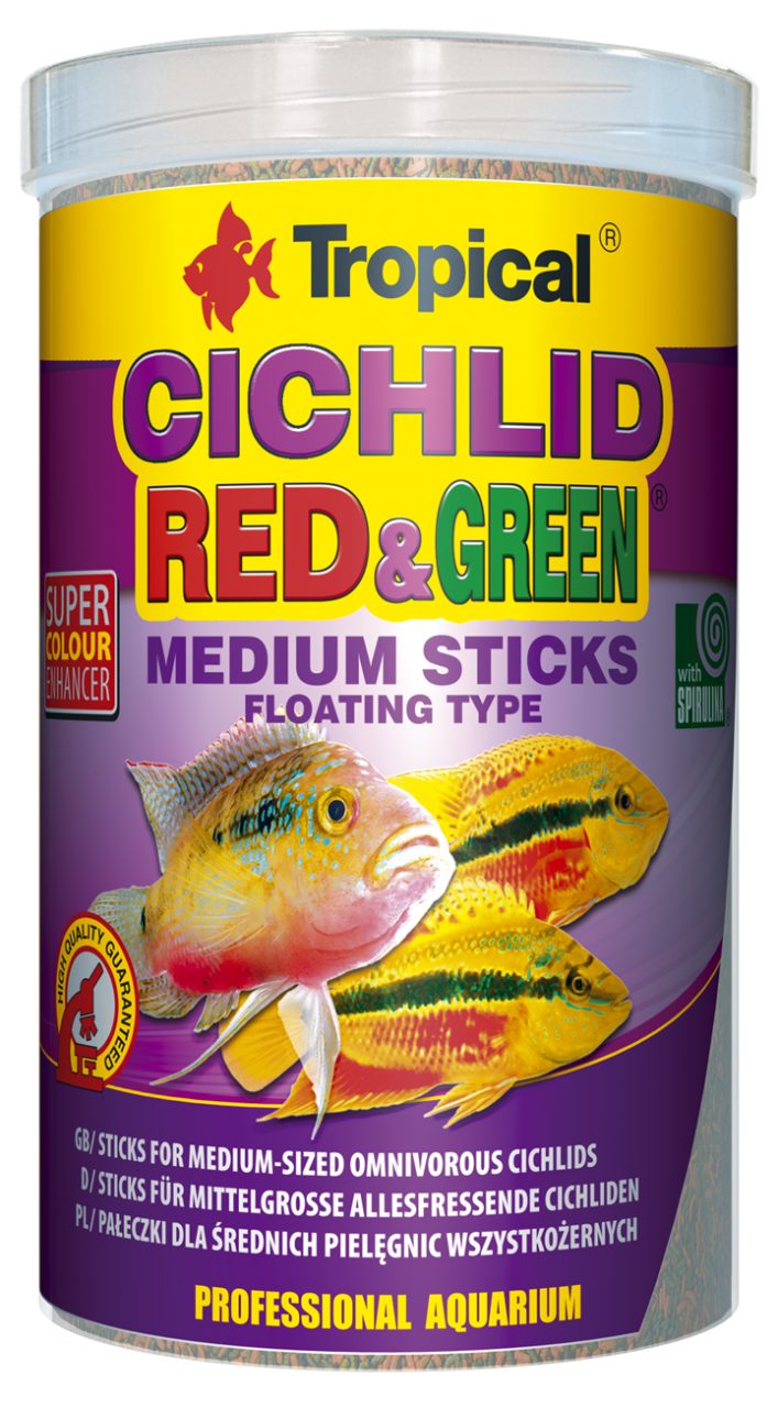 Tropical Cichlid Red & Green Medium Sticks, 360g