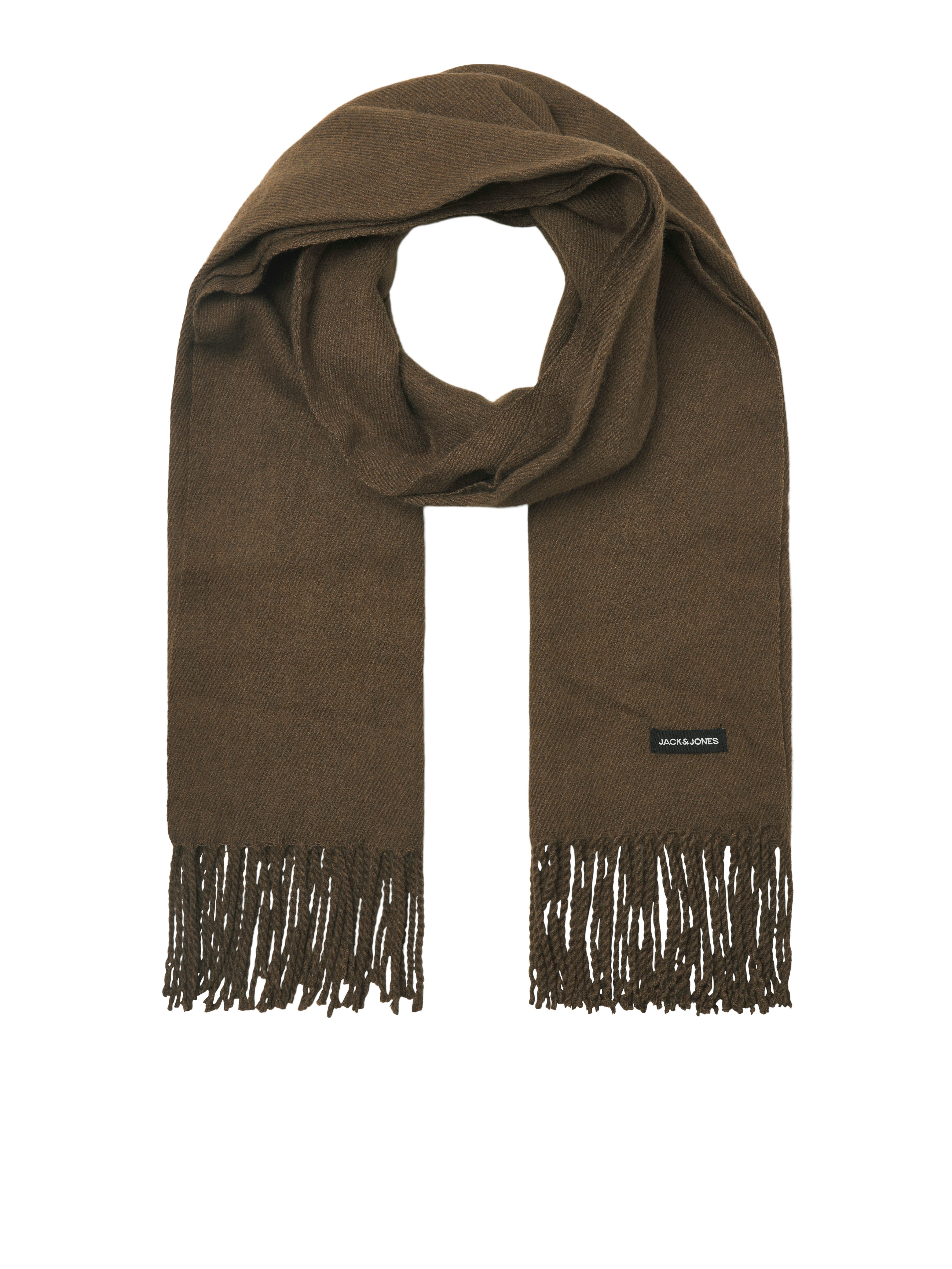 Jack & Jones Strickschal JACSOLID WOVEN SCARF NOOS, Kunstfaser, mit Fransen