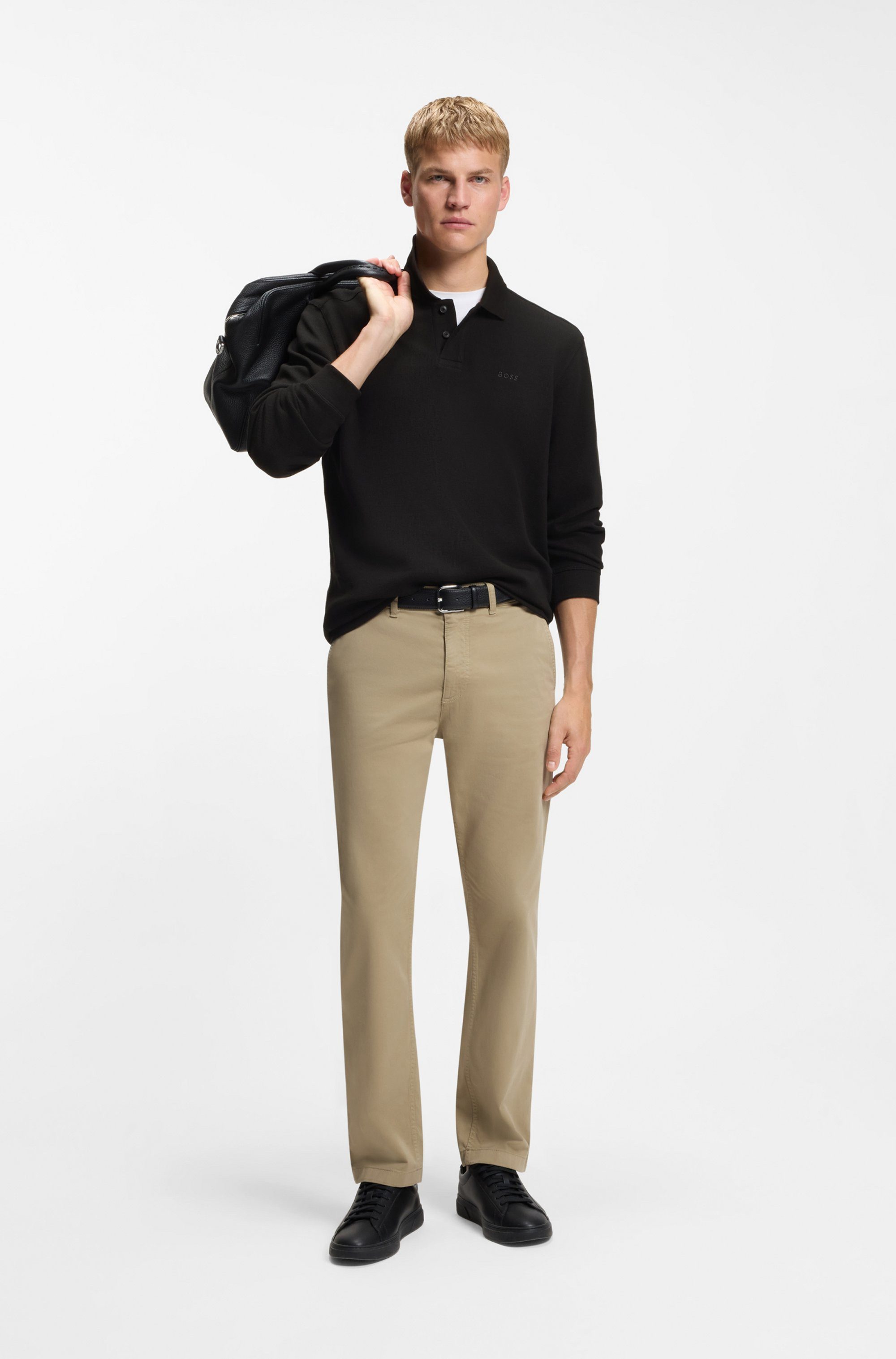 BOSS ORANGE Poloshirt Petempestolong mit Knopfleiste