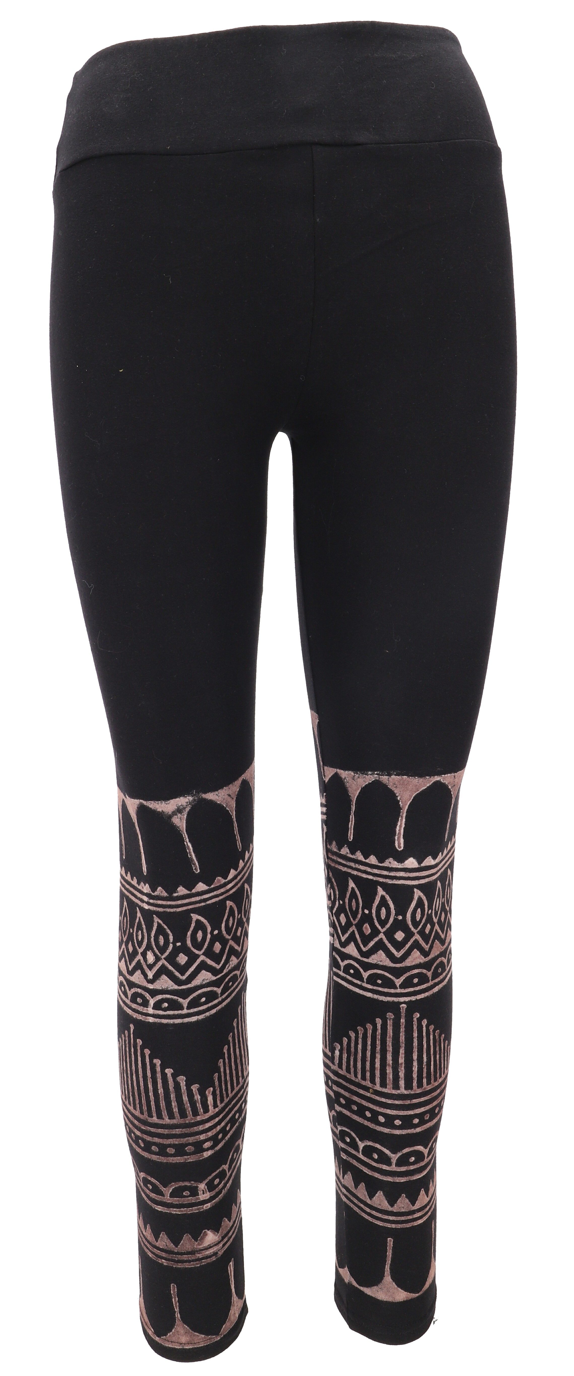 Guru-Shop Hose & Shorts Psytrance Goa Damen Leggings, bedruckte Tribal.. alternative Bekleidung