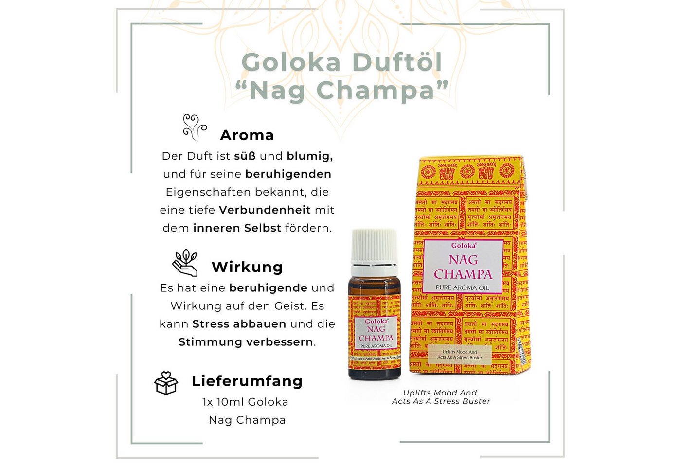 Thumbnail - LAVISA Duftöl von Goloka, Naturdüfte für Aromatherapie, Diffusor, Duftlampe, Duftöl ätherisches Öl Nag champa Aroma esot...