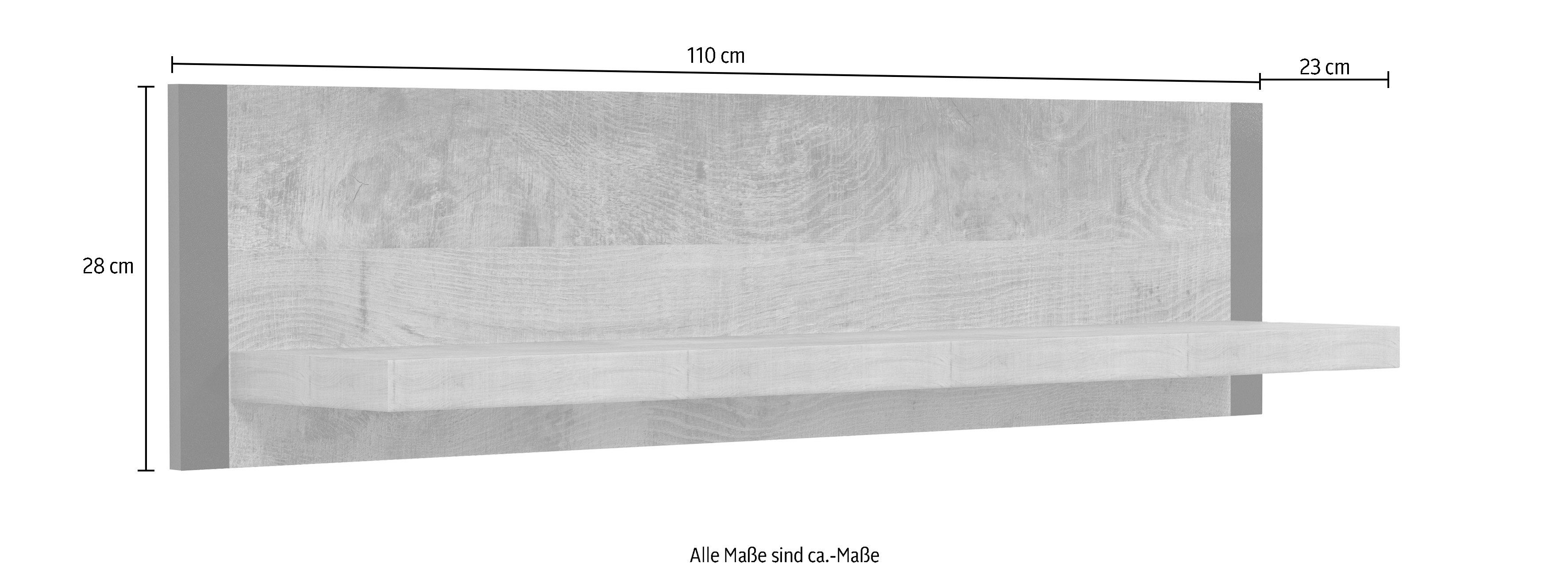 Wandboard Zweifarbige für Breite Holzoptik, 1-tlg., cm 110 Regal ca. Emile, trendteam Wandbefestigung,