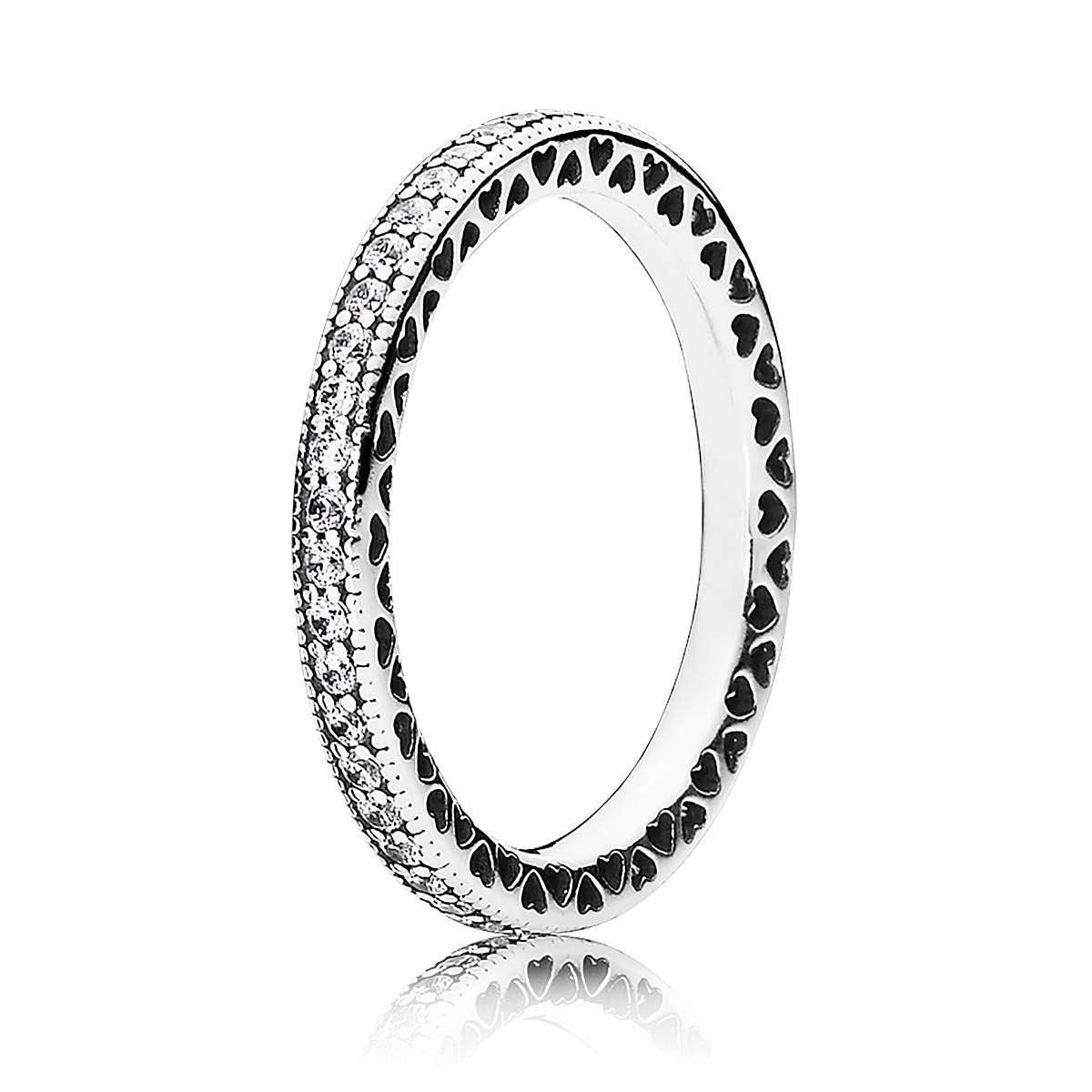 Pandora Silberring 190963CZ, für Damen-Ring Unendliche Herzen